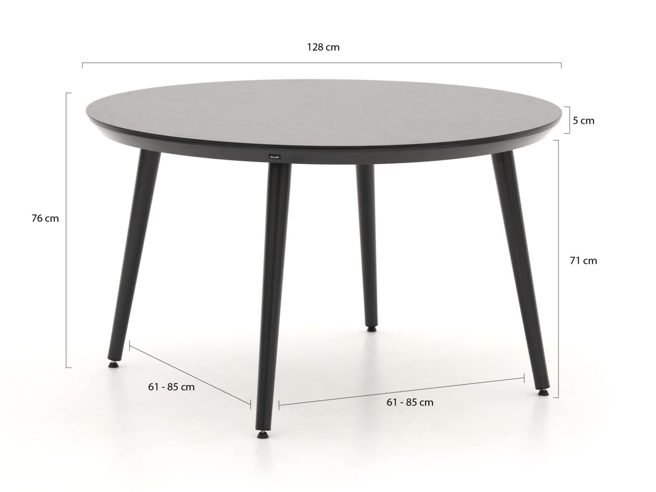 Hartman Sophie Studio ø 128 cm Gartenmöbel-Set 5-teilig Grau 128cm Rabatt: 30 %