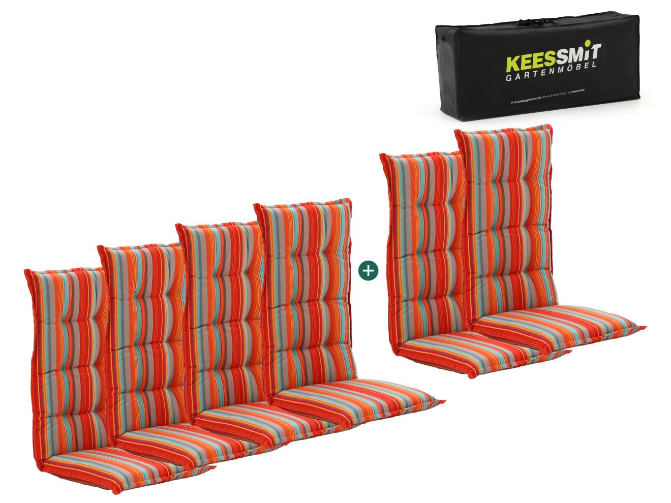 Madison 6er Hochleher Auflagen Set Blau/Orange/Rot  Rabatt: 36 %