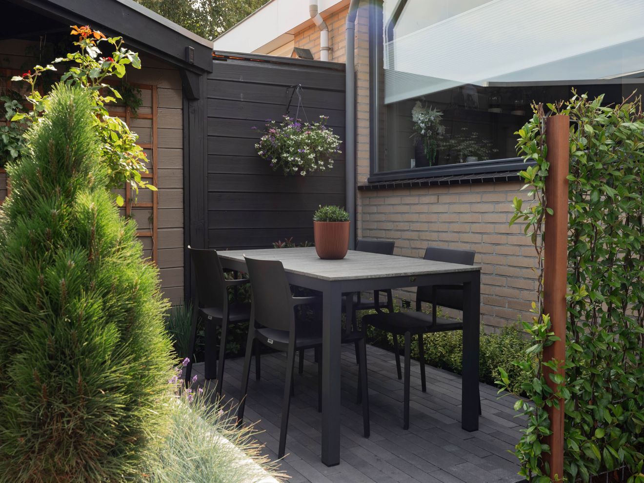 Bellagio Dranera/Fidenza 160 cm Gartenmöbel-Set 5-teilig stapelbar Grau  Rabatt: 21 %