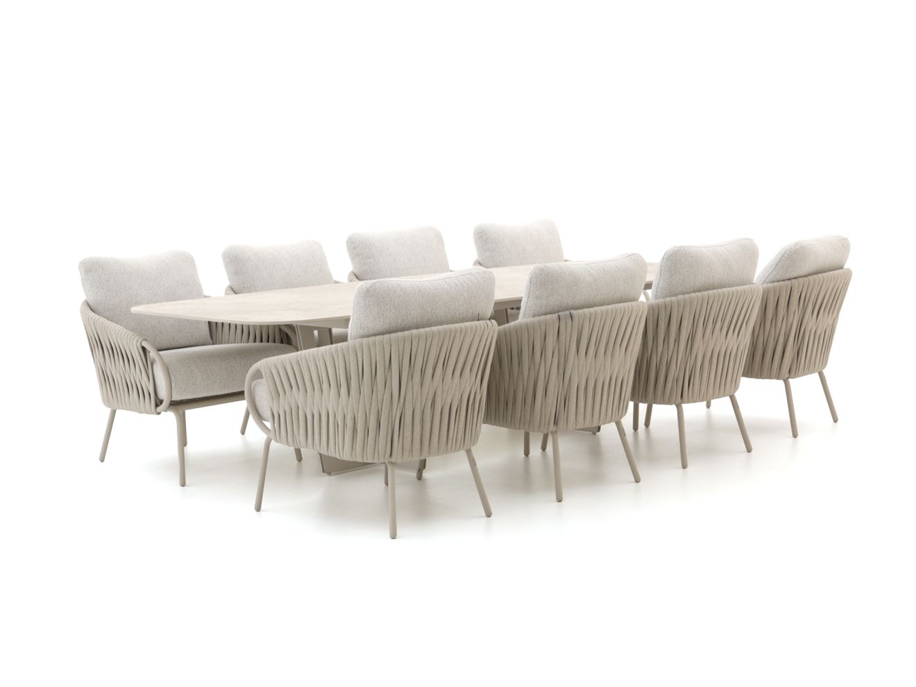 + 15 % Kassenrabatt | SUNS Dolce/Palermo 280 cm Low Dining Gartenmöbel-Set 9-teilig