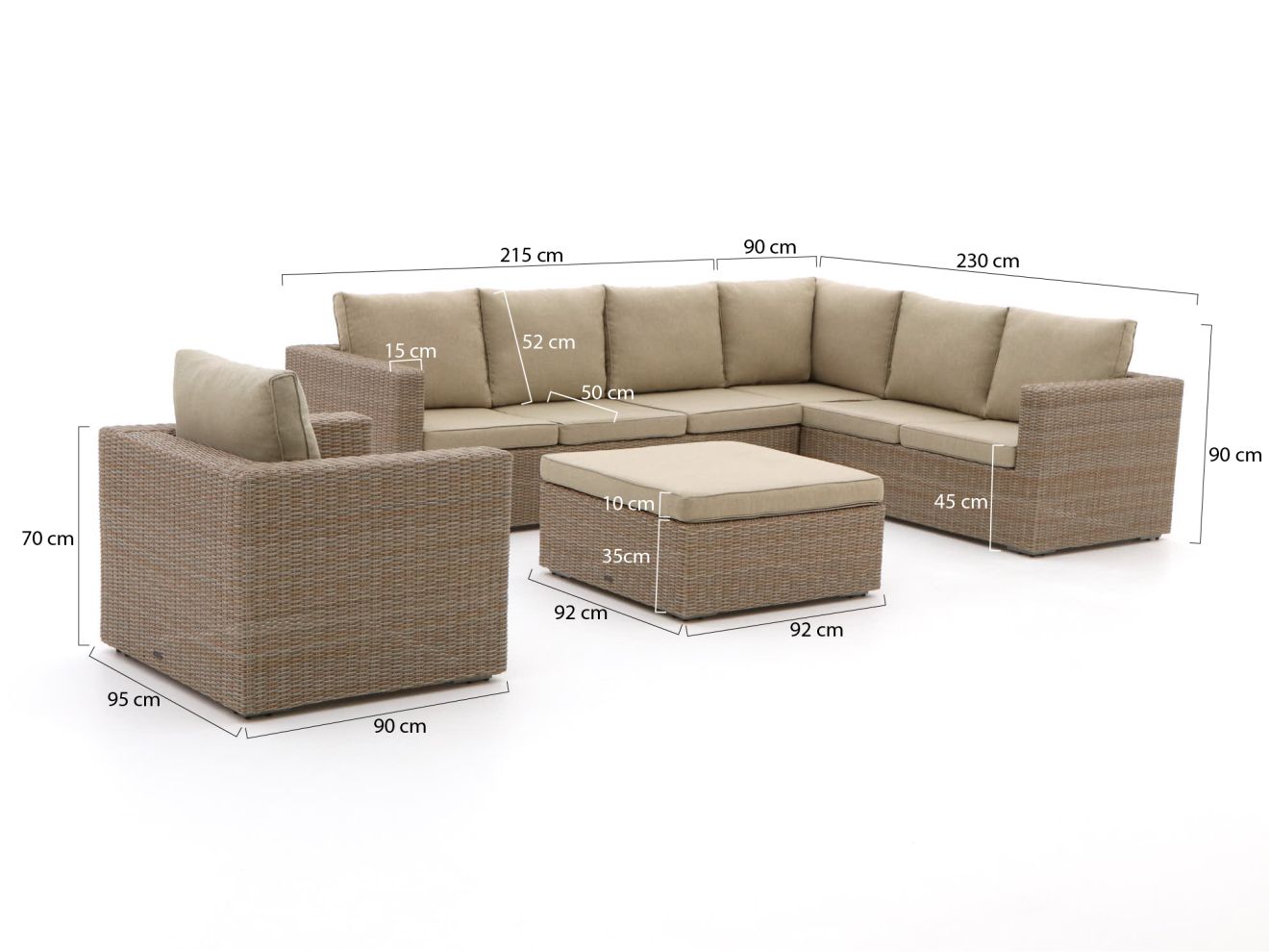 Intenso Carpino Ecklounge-Set 4-teilig rechts Taupe 305x230cm Intenso Carpino Ecklounge-Set 4-teilig rechts Taupe 305x230cm