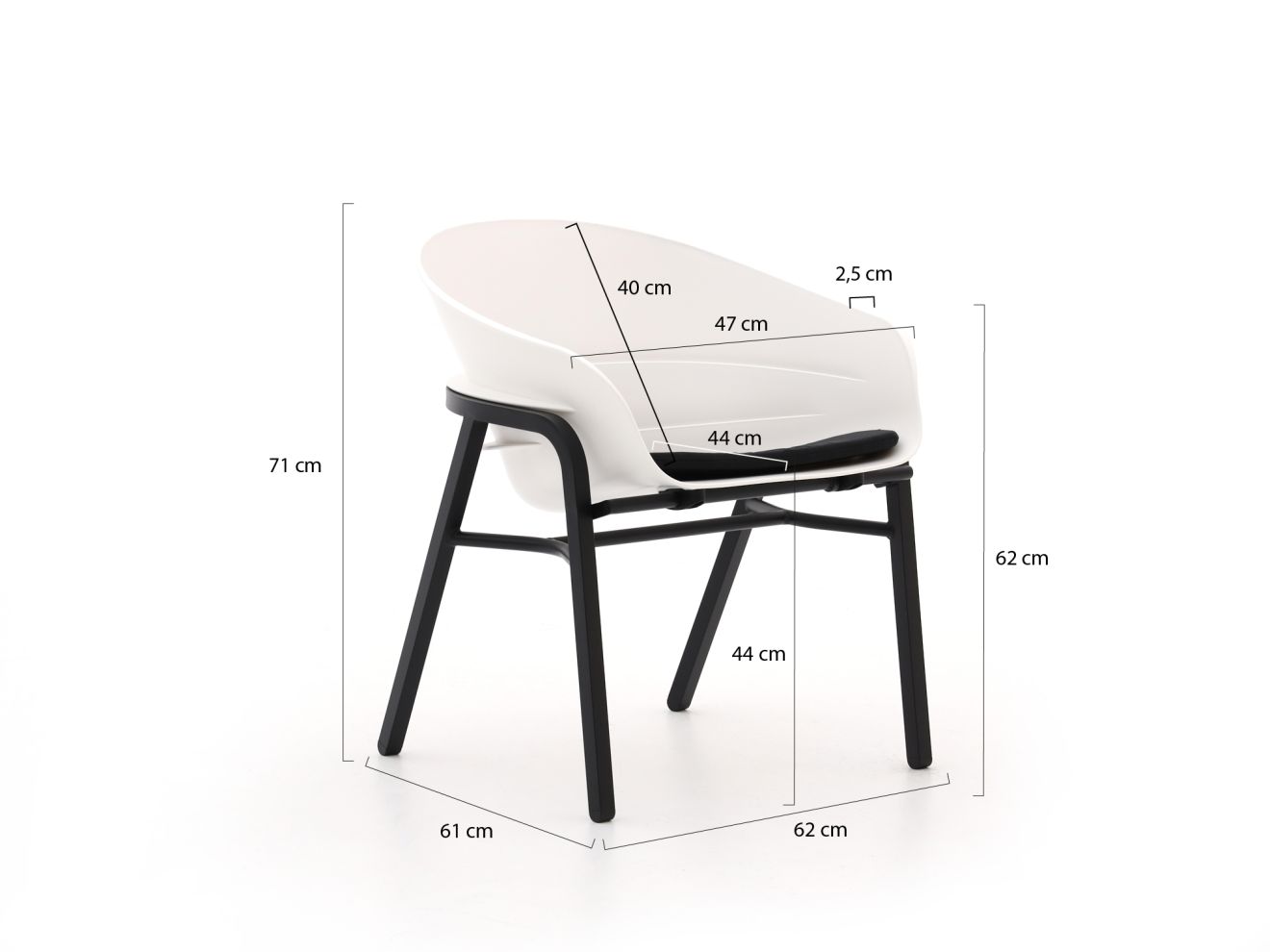 Hartman Tubb Esstischgruppe 70 cm 5-teilig verstellbar Weiß  Rabatt: 26 %