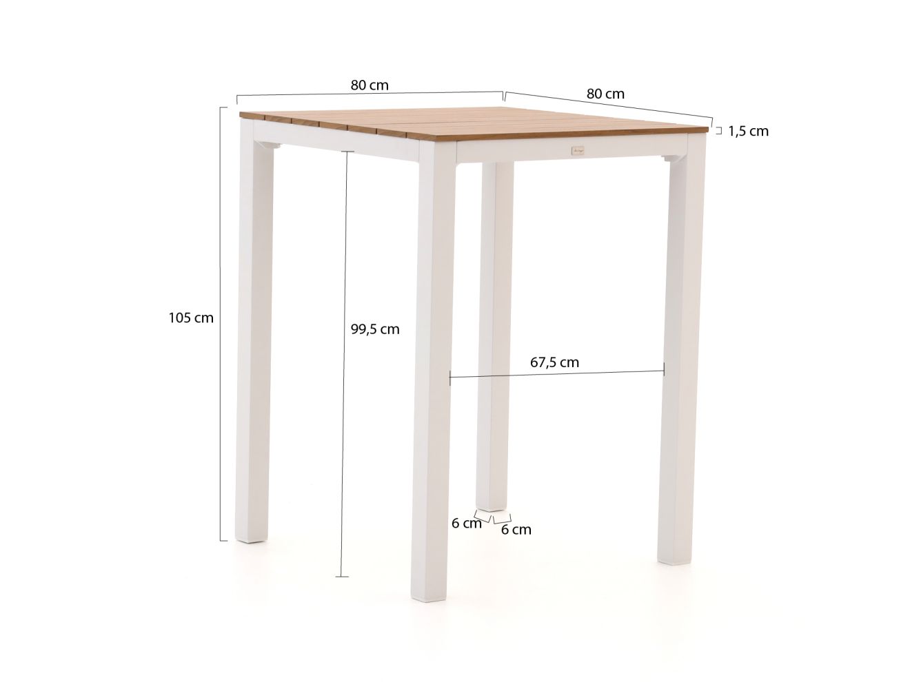 Bellagio Fidenza Bartisch 80x80x105 cm günstig online kaufen
