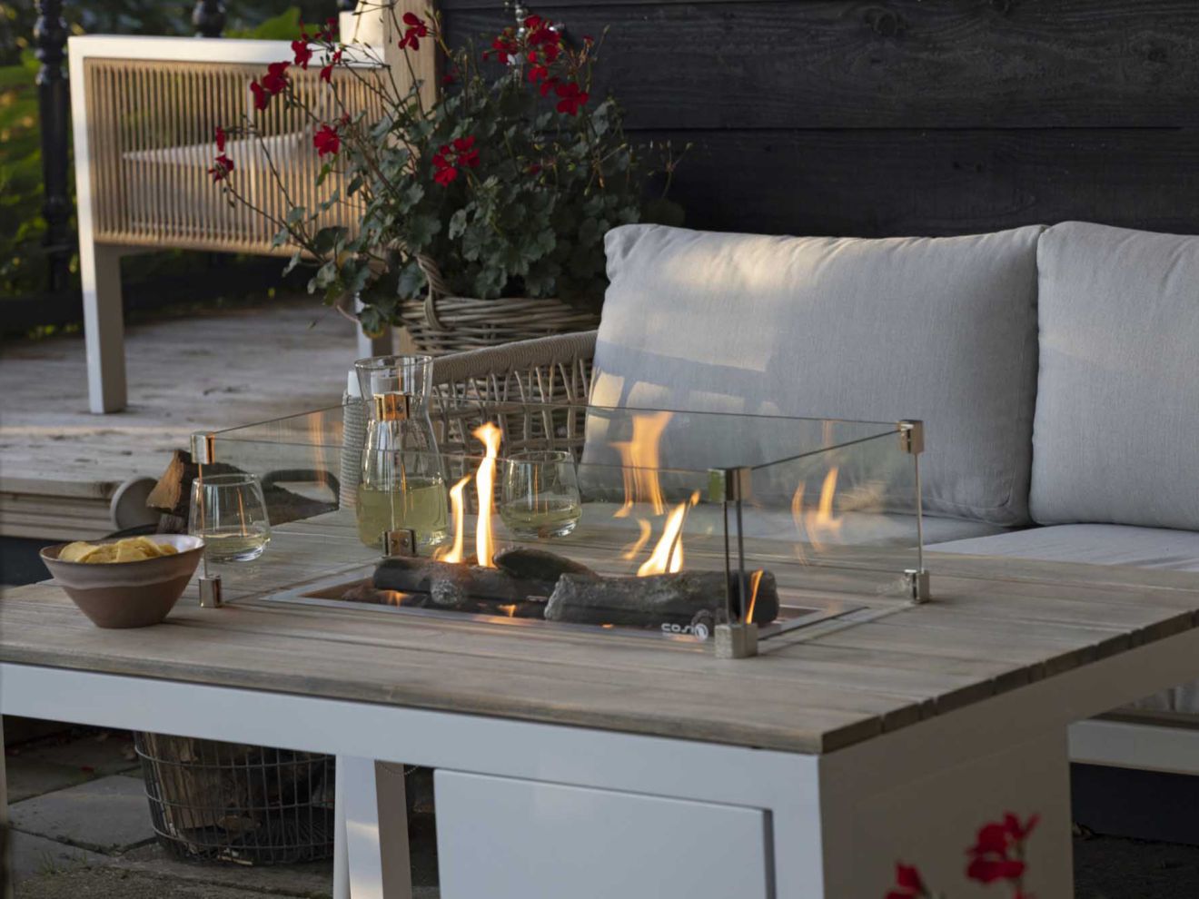 Cosiraw Lounge Feuertisch 120x80x55 cm Braun