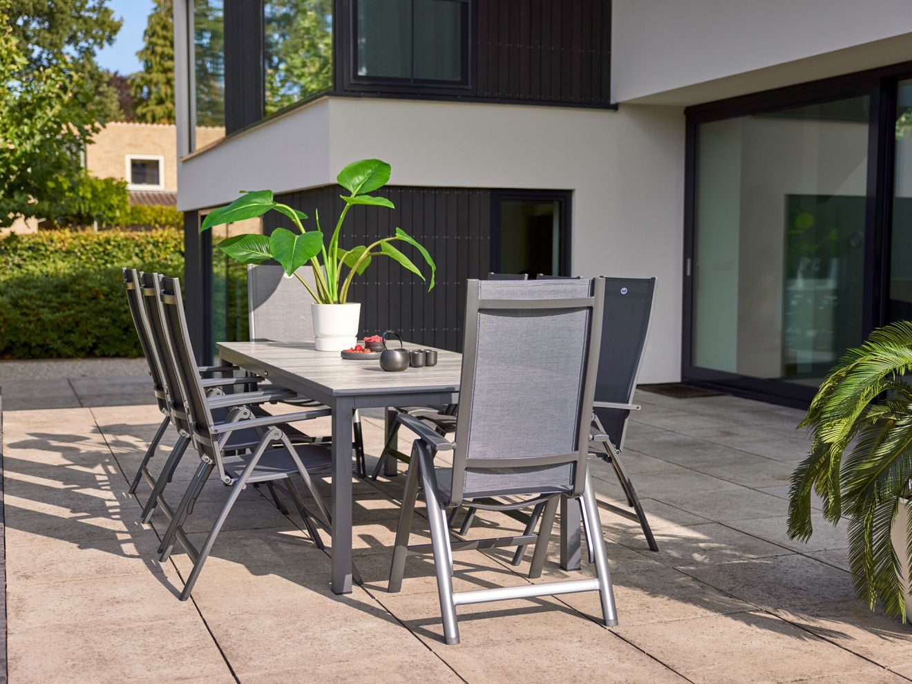 Hartman Troy/Ferrone ø 130 cm Gartenmöbel-Set 5-teilig verstellbar Grau 130cm Rabatt: 17 %