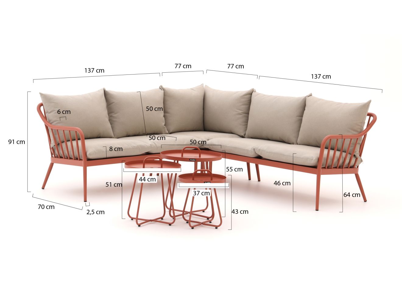 Manifesto Celante/Pito Ecklounge-Set 6-teilig Orange 0x0cm Rabatt: 21 %