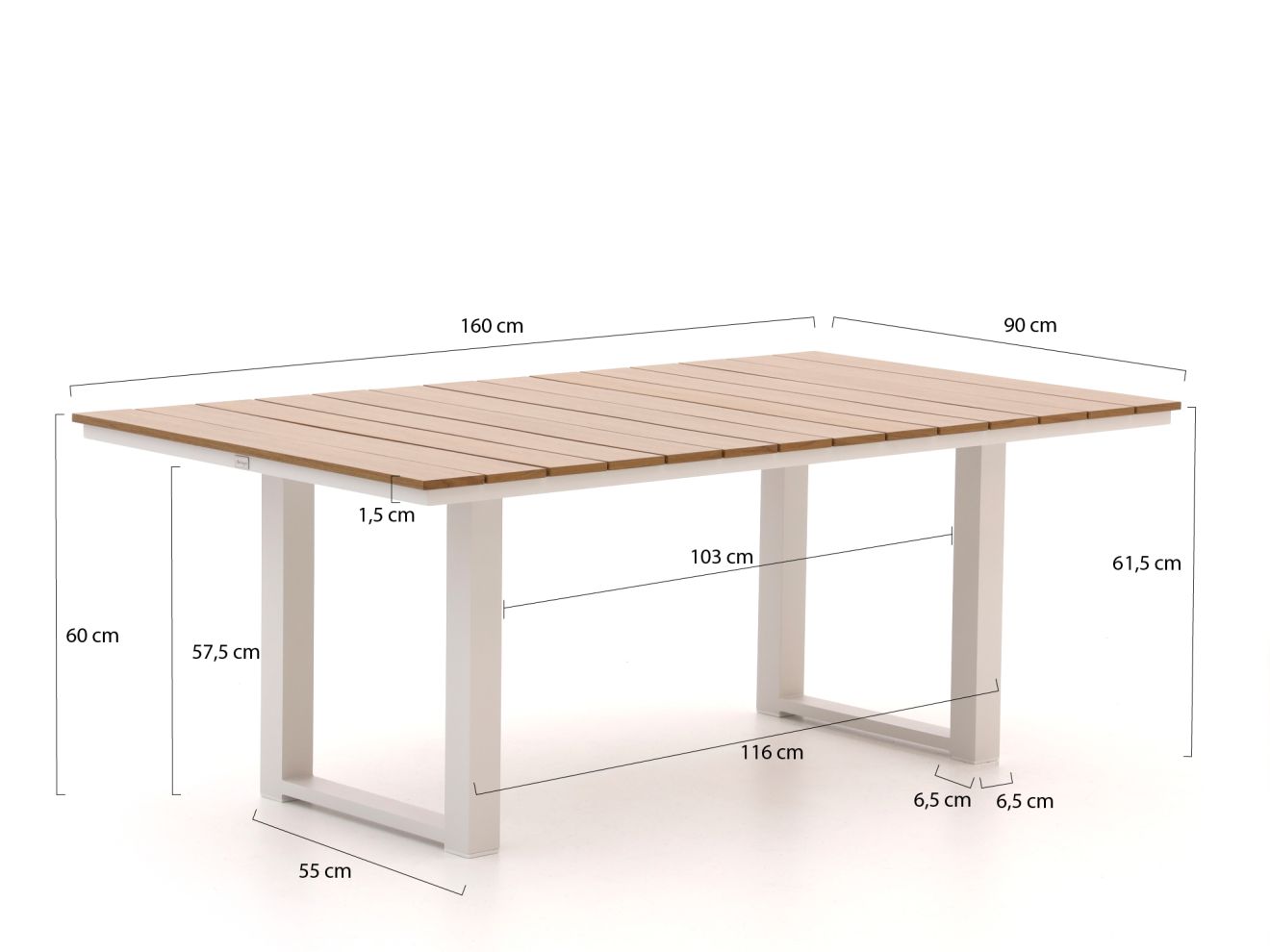 Bellagio Fidenza Garten Lounge Esstisch 160x90x62 cm günstig online kaufen