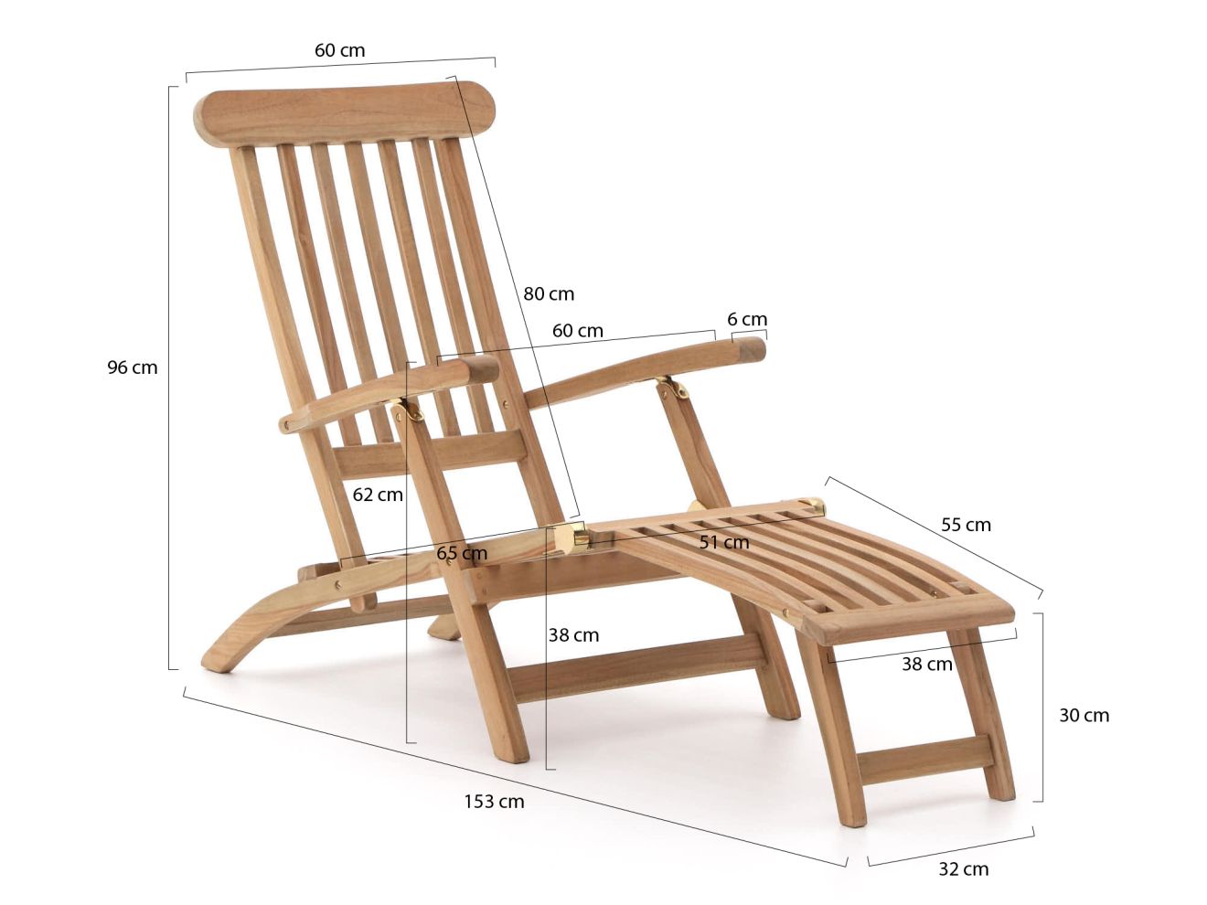 Sunyard Country/Wales 60 cm Deckchair-Set 3-teilig Grau