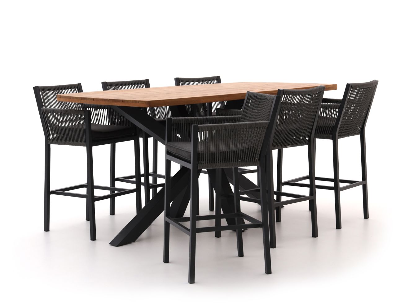 Manifesto Rivola/Induno Dänisch oval 220 cm Gartenbar-Set 7-teilig Grau  Rabatt: 19 %