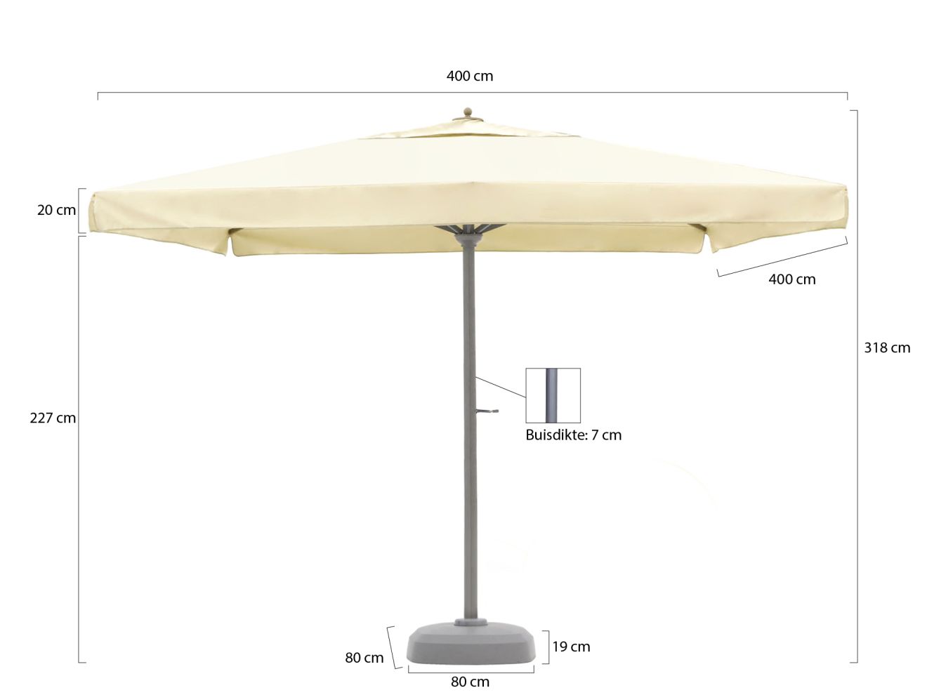 Shadowline Jamaica Sonnenschirm 400x400 cm günstig online kaufen
