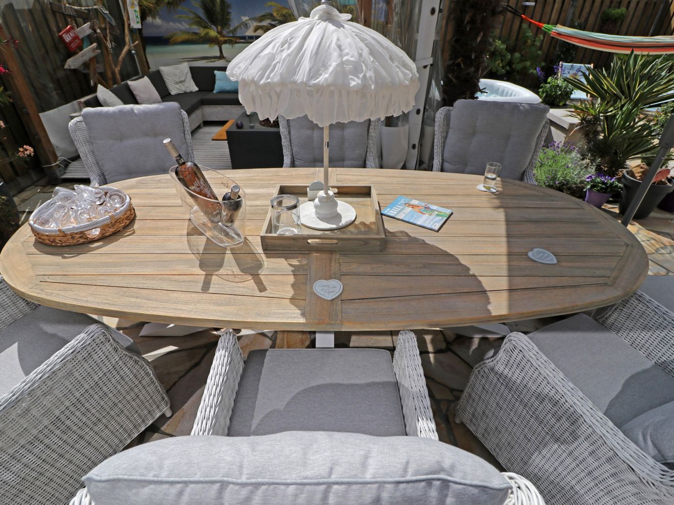 ROUGH-Y Ellips Gartentisch 280x130 cm Ra...