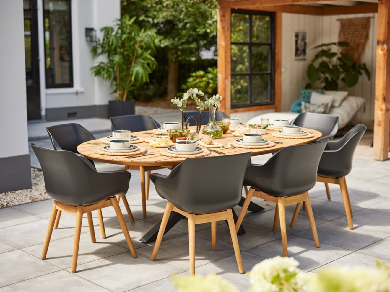 Hartman Sophie/ROUGH-X 170 cm Gartenmöbel-Set 9-teilig Braun  Rabatt: 16 %