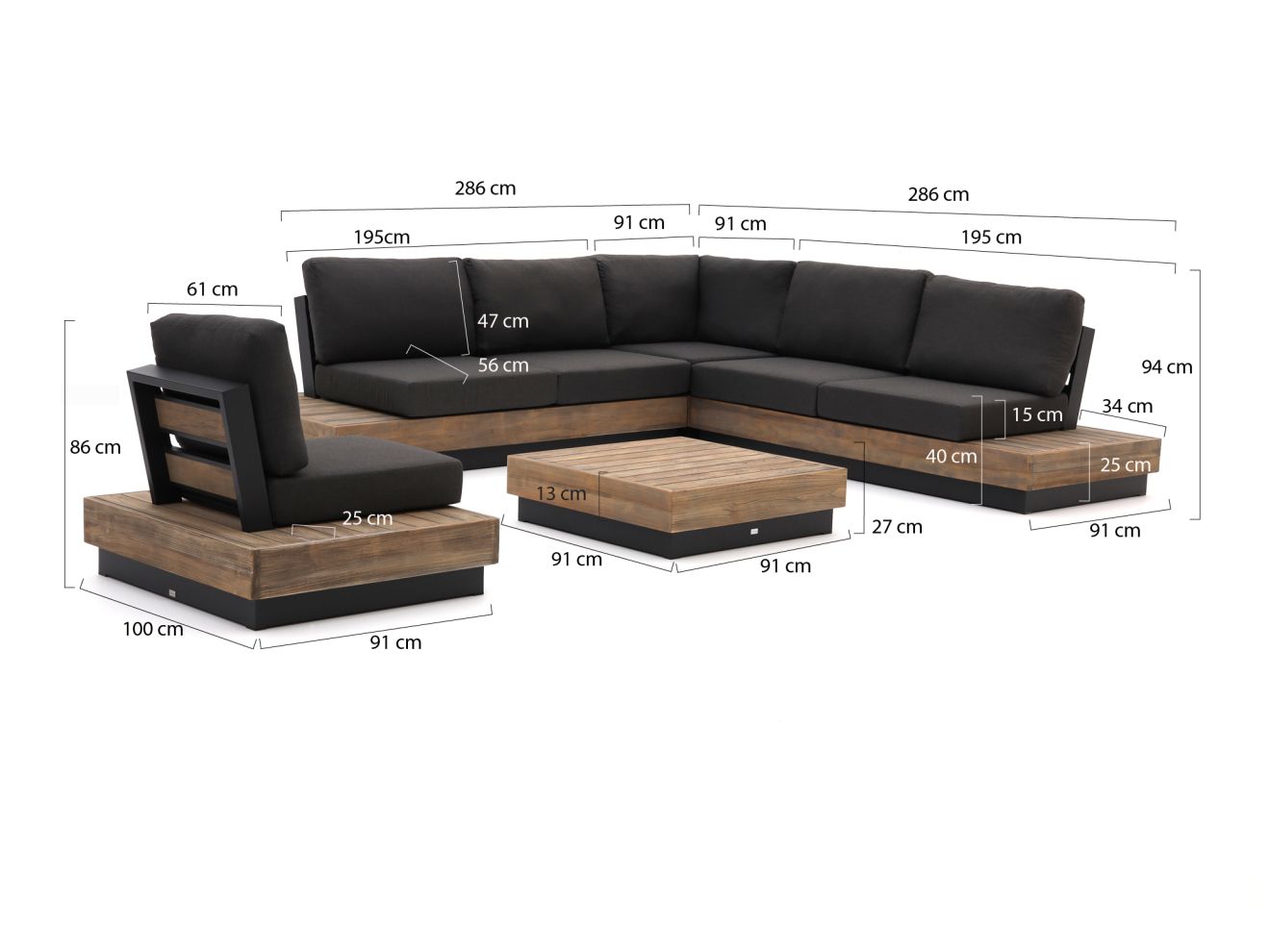 Bellagio Pilago Ecklounge-Set 5-teilig Grau 0x0cm Rabatt: 20 %