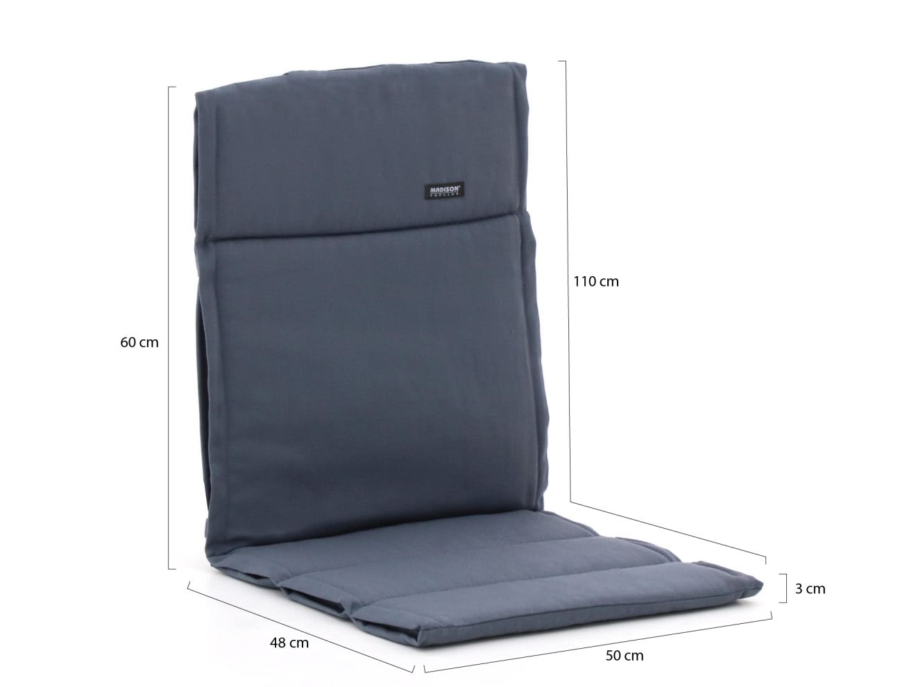 Madison Auflage Niedriglehner dünn 110x50 cm Grau 110x50cm Rabatt: 33 %