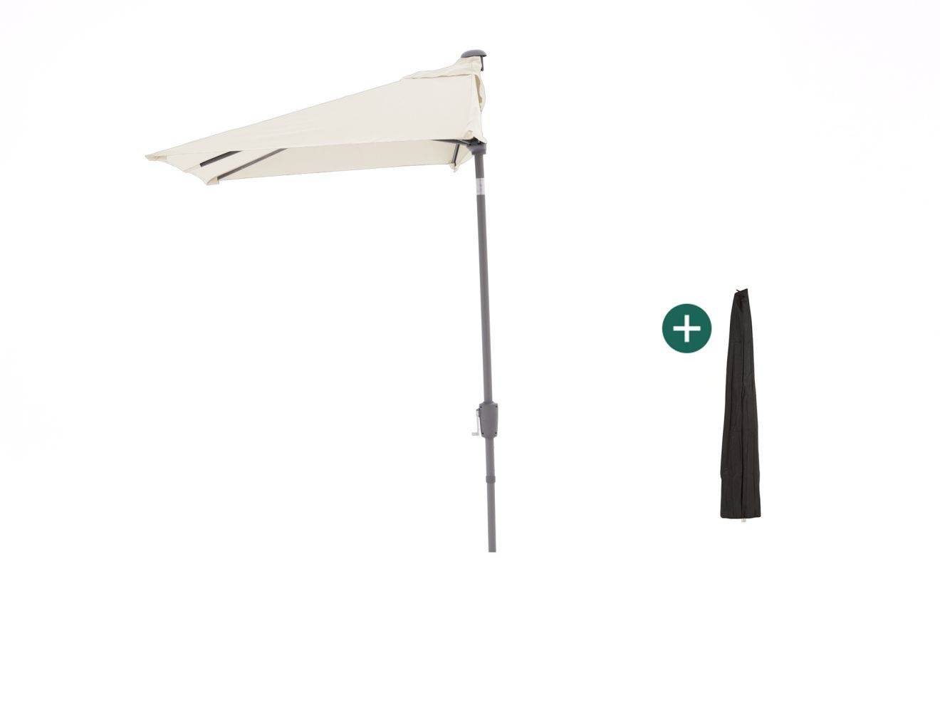 Shadowline balkon-Sonnenschirm 210×130 cm Weiß