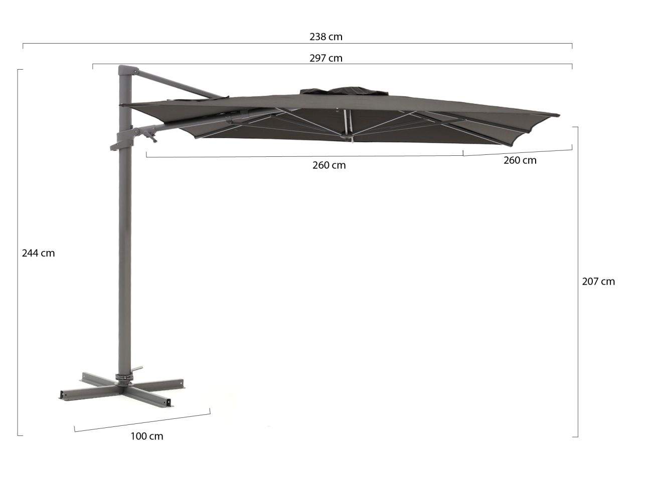 Shadowline Francisco Ampelschirm 260×260 cm Shadowline Francisco Ampelschirm 260×260 cm