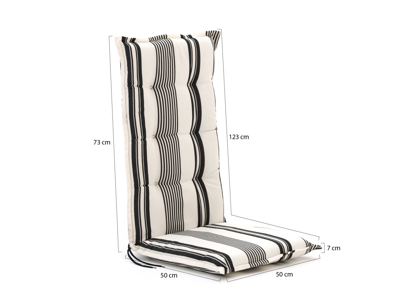 Auflage Hochlehner 123x50 cm Weiß 123x5...