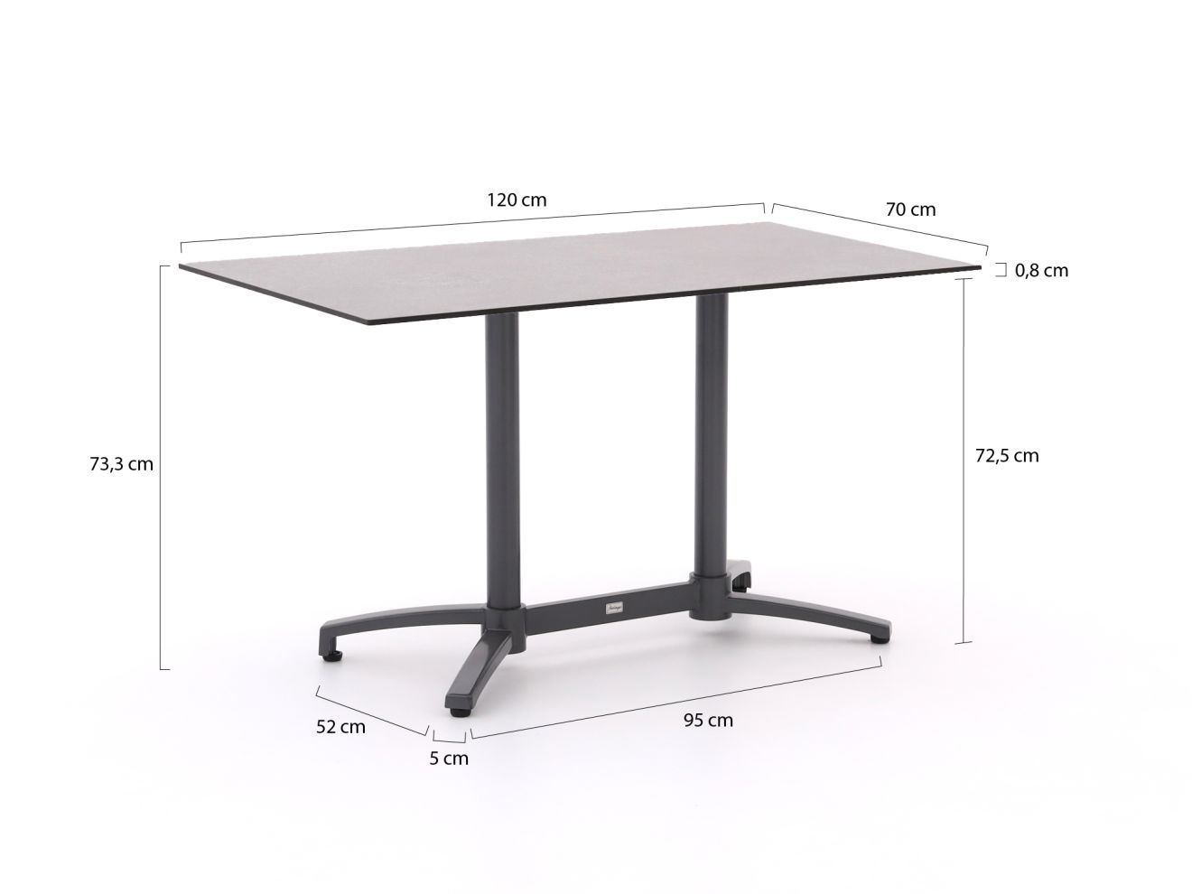 Forza Sile/Canzo 120 cm Gartenmöbel-Set 5-teilig stapelbar klappbar Blau  Rabatt: 19 %