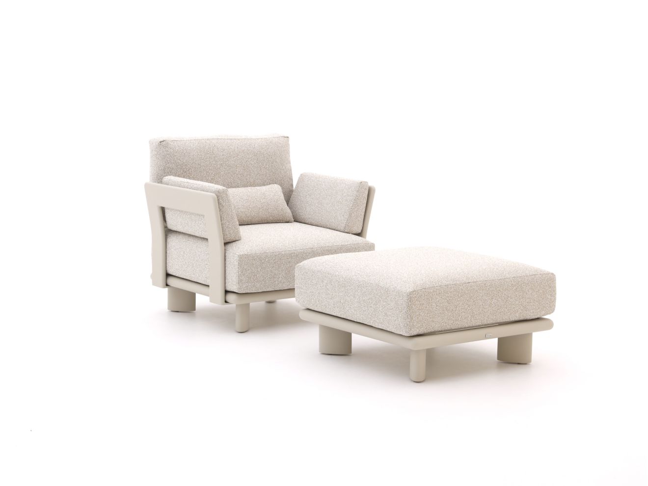 Bellagio Battuello Gartensessel mit Gartenhocker Taupe Bellagio Battuello Gartensessel mit Gartenhocker Taupe