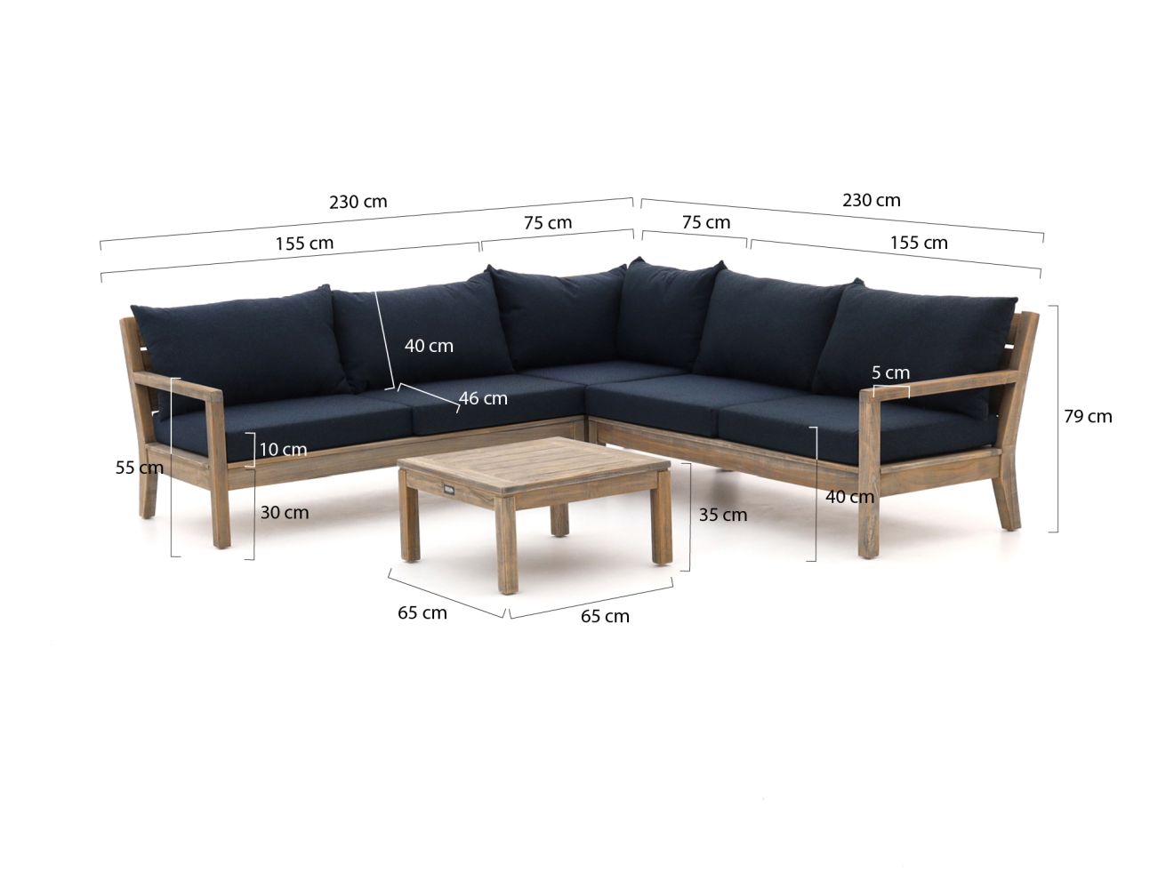 ROUGH Batang Ecklounge-Set 4-teilig Braun 230x230cm Rabatt: 20 %