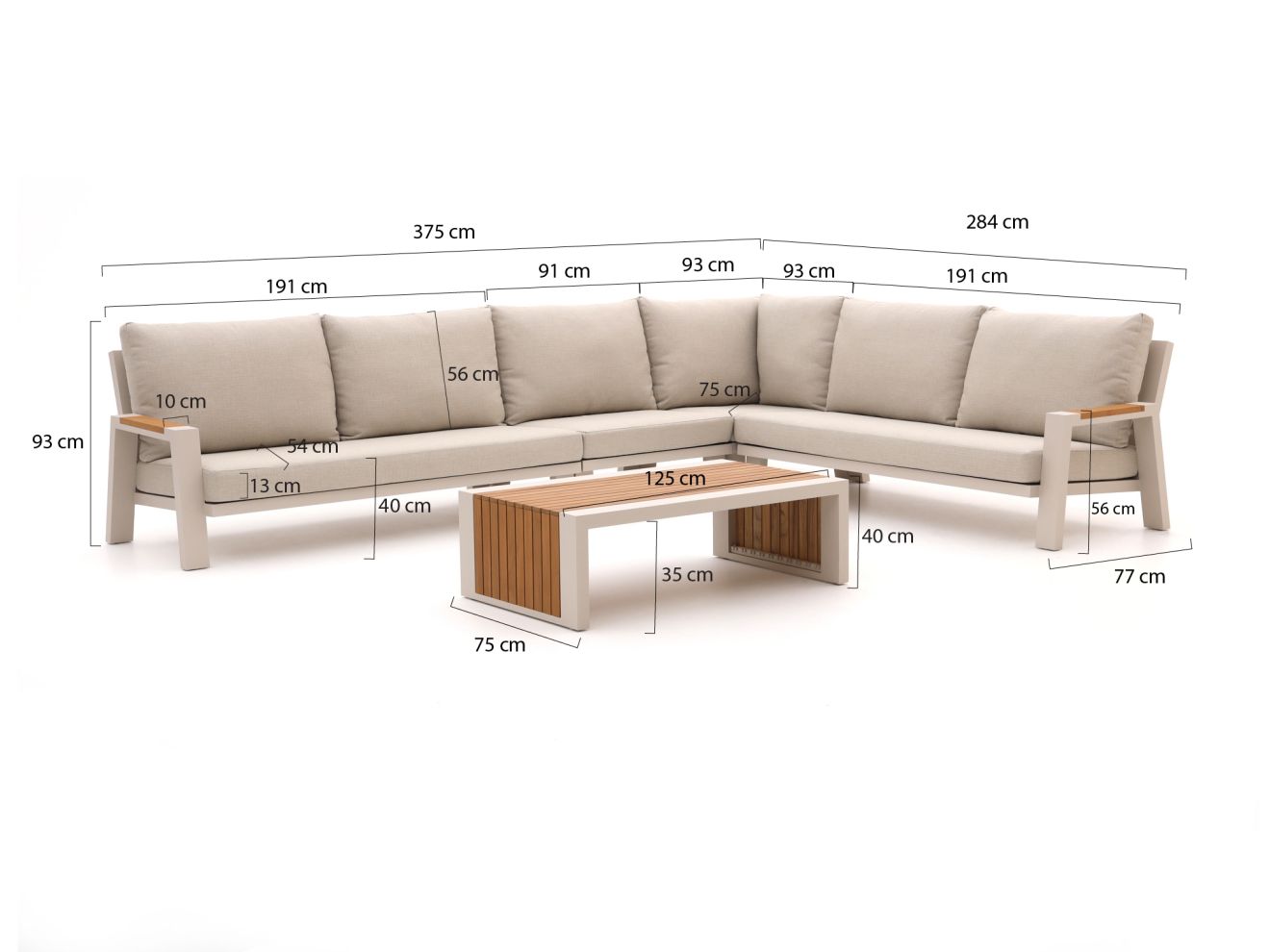 Bellagio Bisenzio Ecklounge-Set 5-teilig...