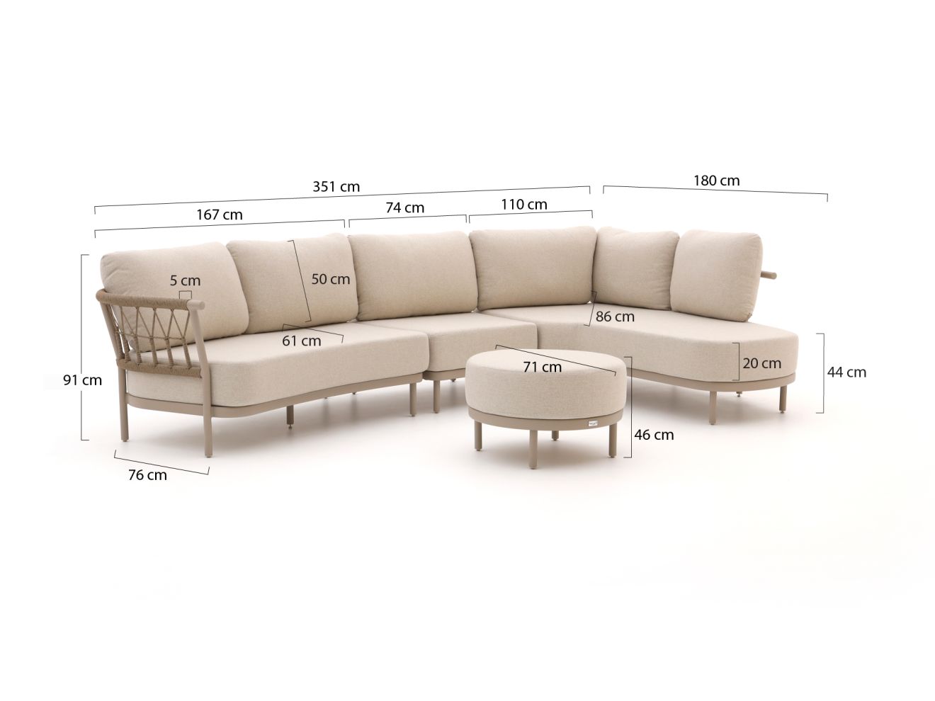 Tierra Outdoor Fresca Ecklounge-Set 4-teilig links 6-Sitzer günstig online kaufen