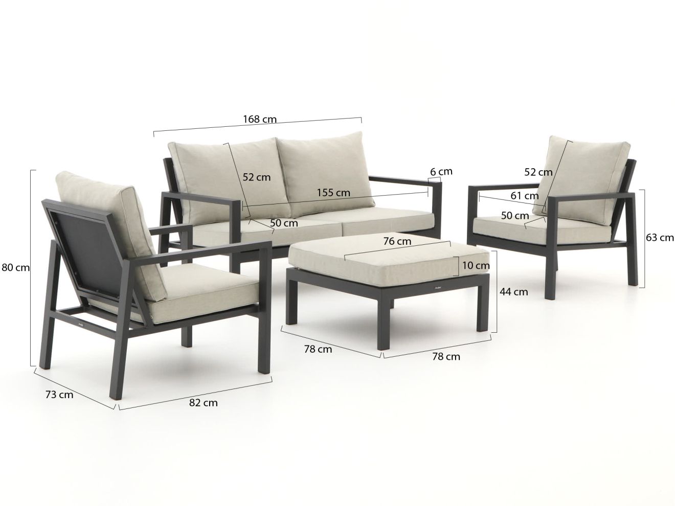 Manifesto Alzano Sessel-Sofa Lounge-Set ...