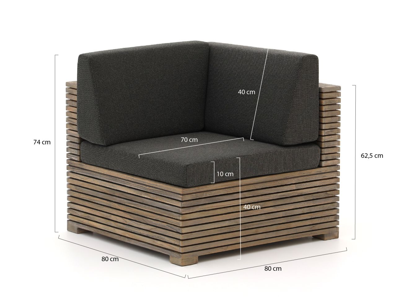 ROUGH-C Ecklounge-Set 4-teilig Braun 210x210cm Rabatt: 20 %