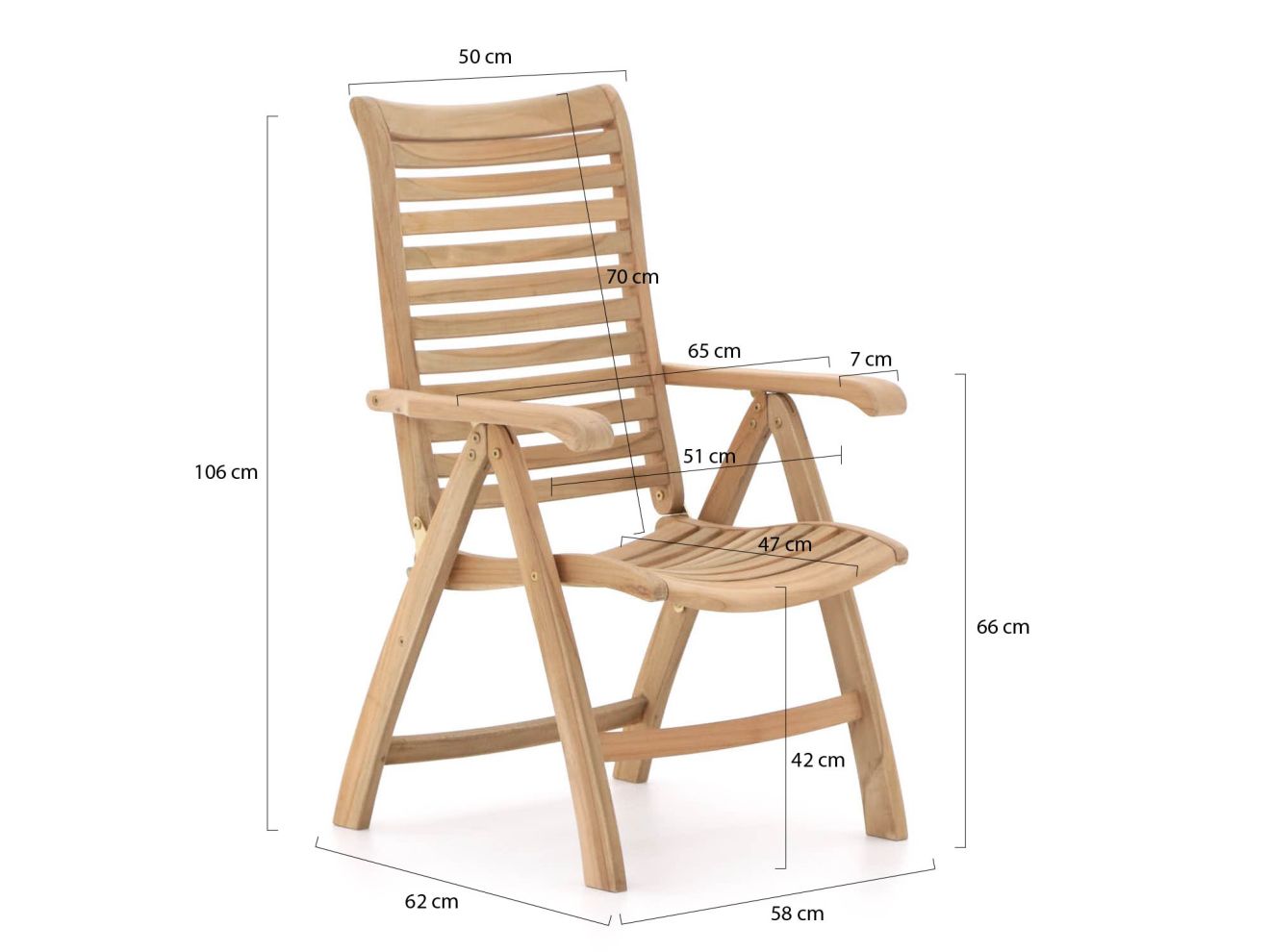 Sunyard Corby/Buxton 90 cm Gartenmöbel-Set 3-teilig verstellbar