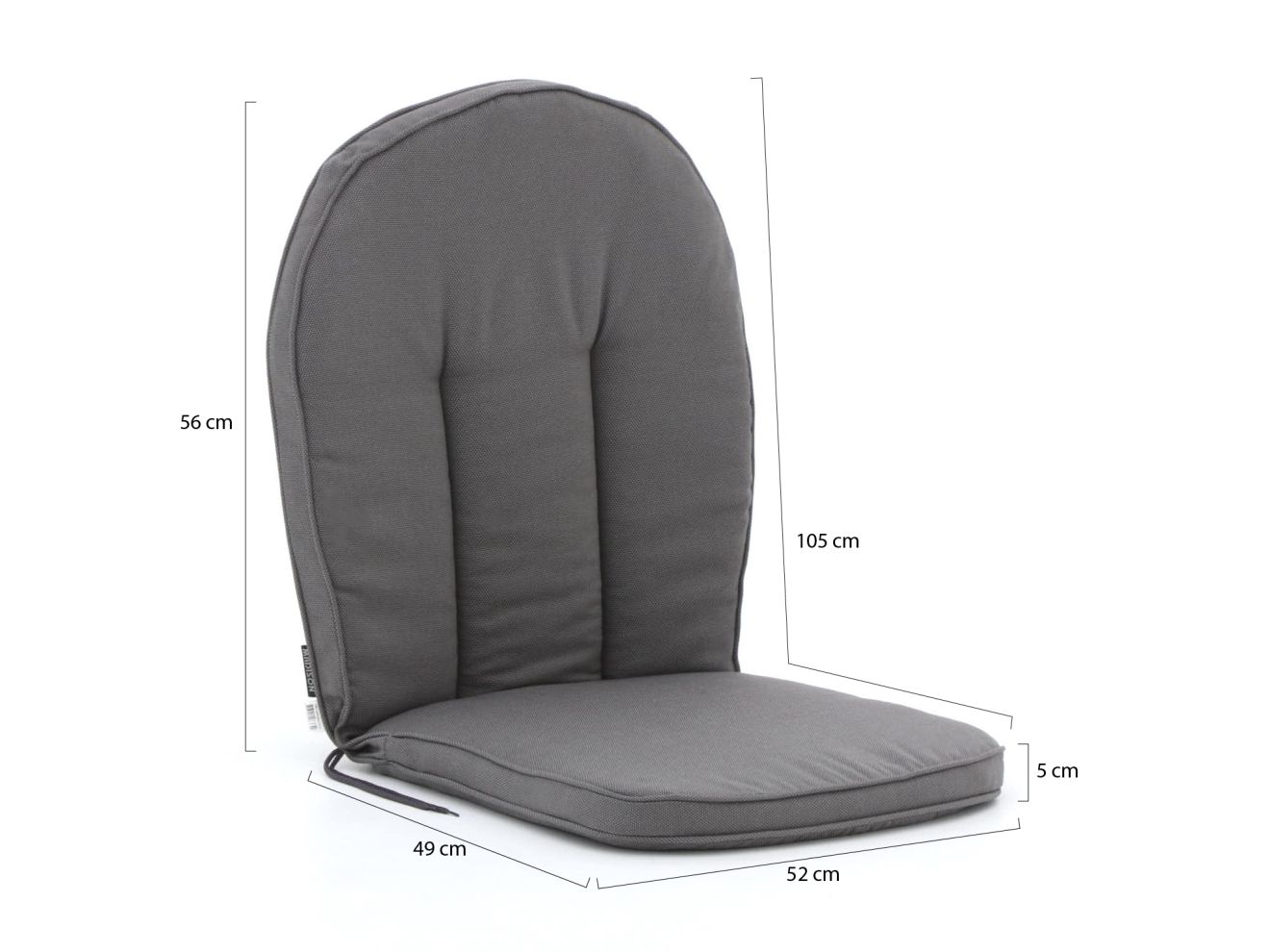 Madison Comfort Auflage 105x52 cm Grau 1... Madison Comfort Auflage 105x52 cm Grau 1...