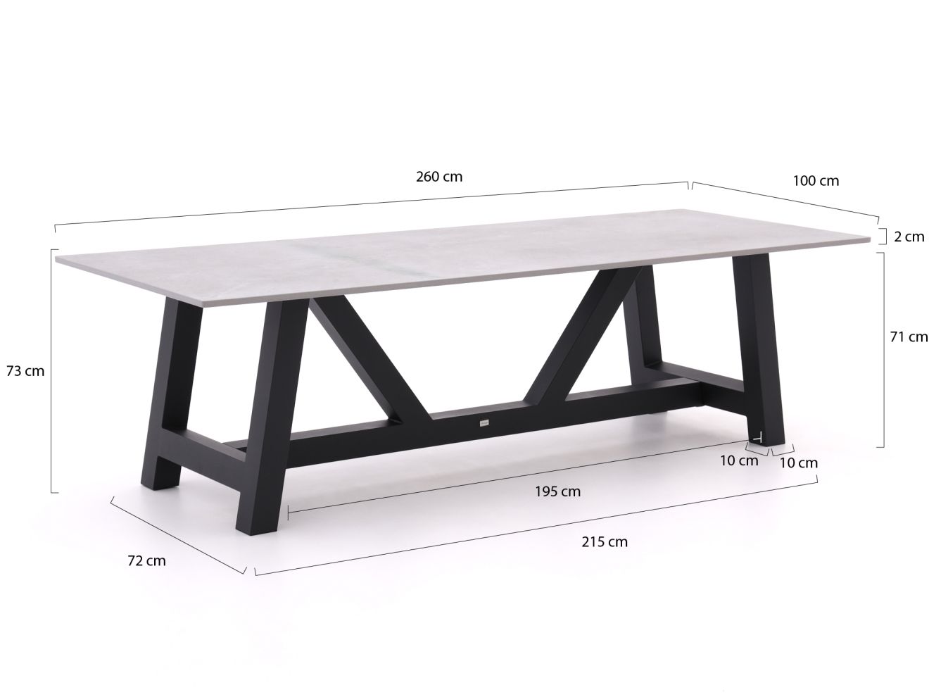 Bellagio Bresimo Gartentisch 260x100 cm günstig online kaufen