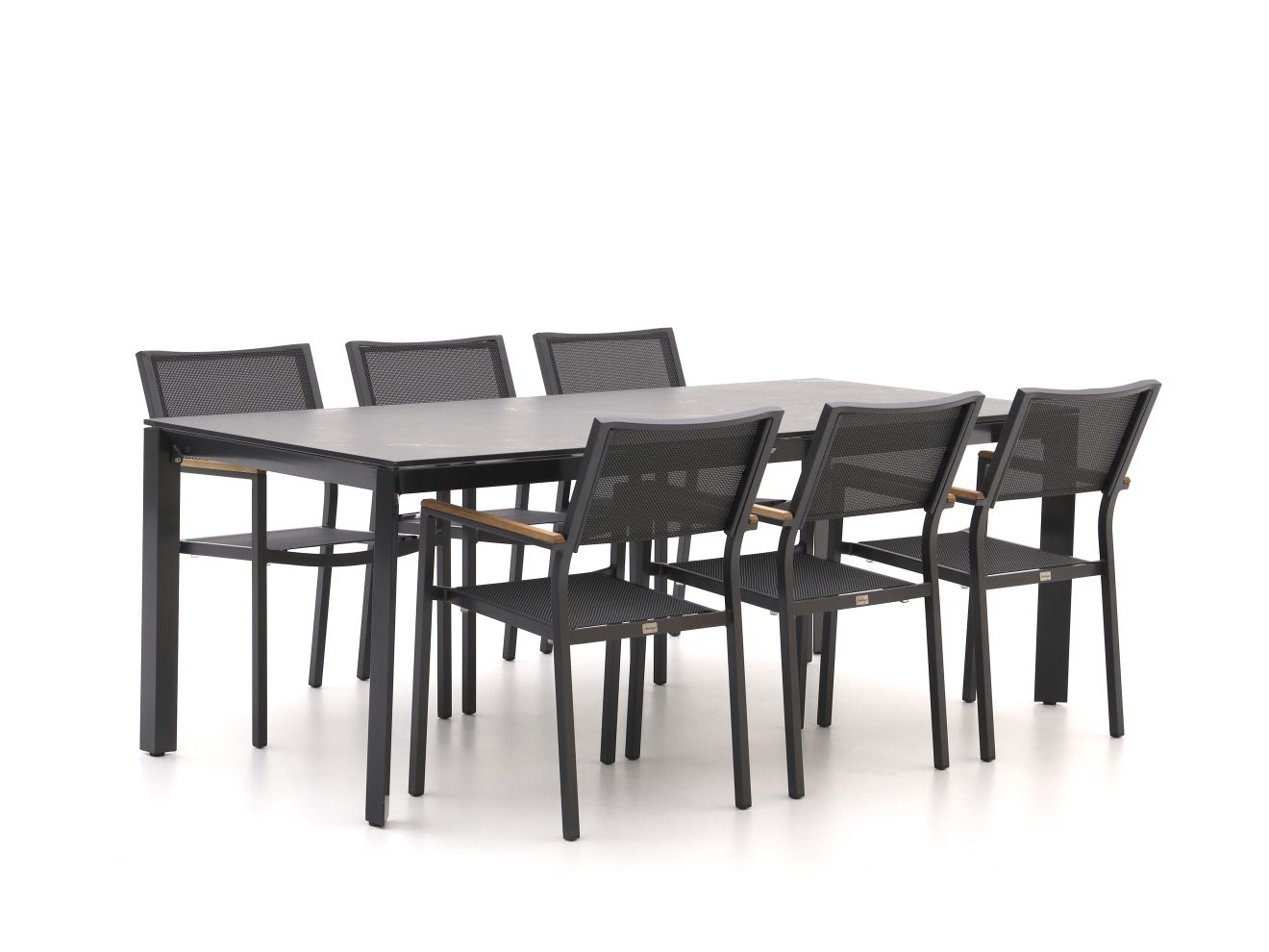 Bellagio Roma/Sestino 220 cm Gartenmöbel-Set 7-teilig stapelbar günstig online kaufen
