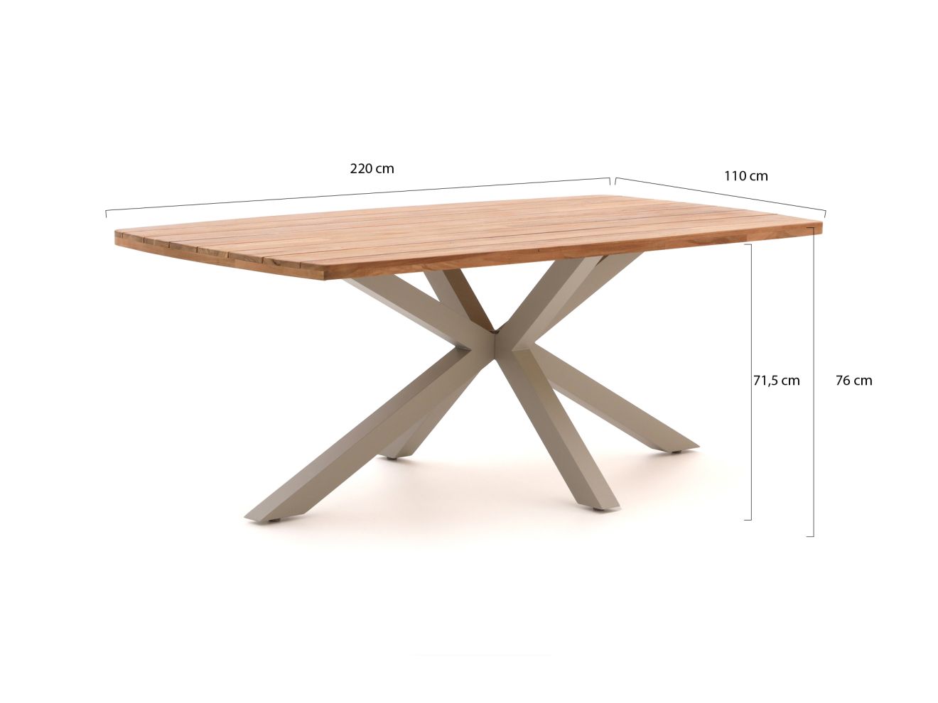 Bellagio Induno Dänisch oval Gartentisch 220x110 cm günstig online kaufen
