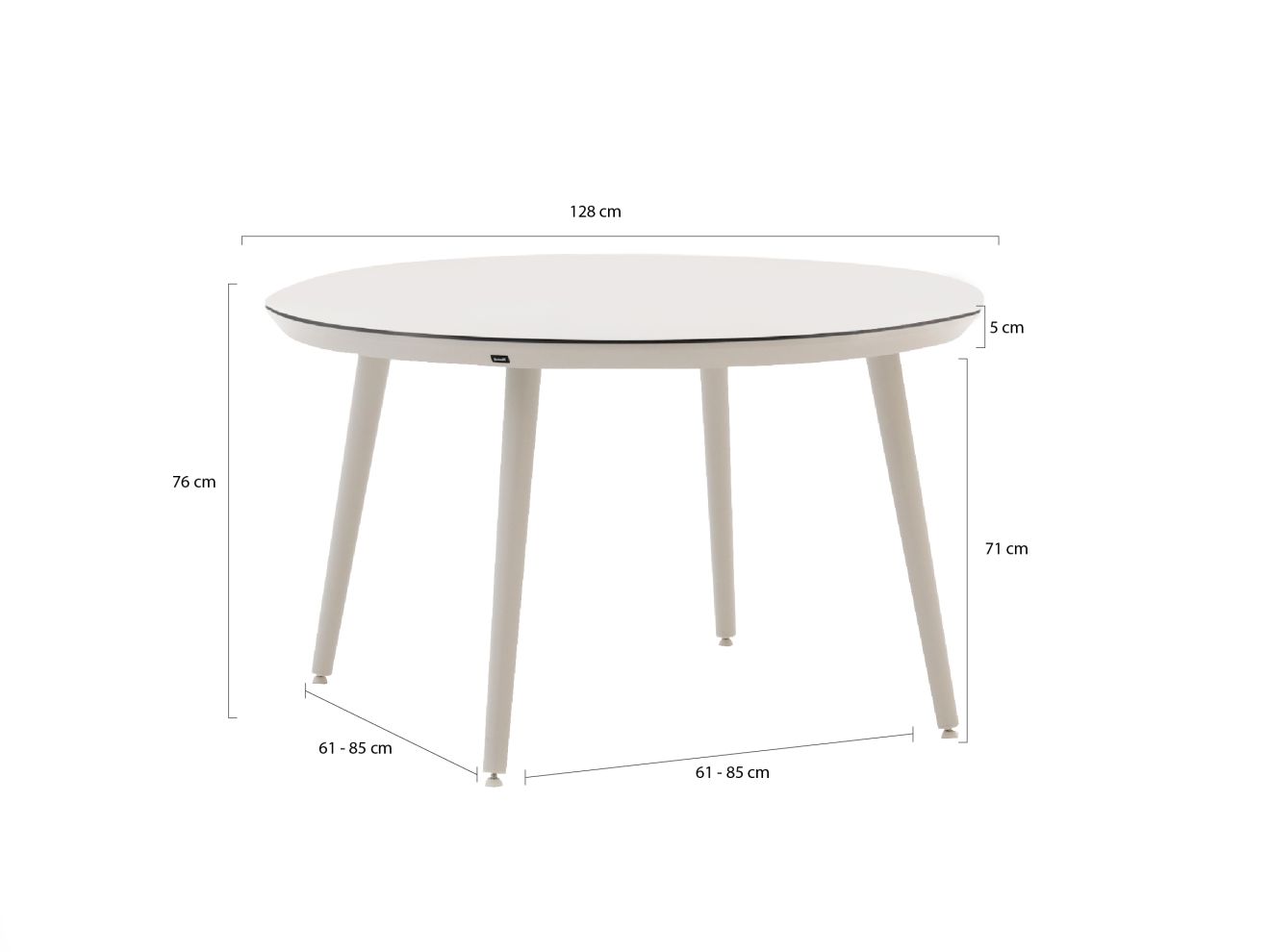 Hartman Sophie Studio ø 128 cm Gartenmöbel-Set 5-teilig Weiß 128cm Rabatt: 25 %