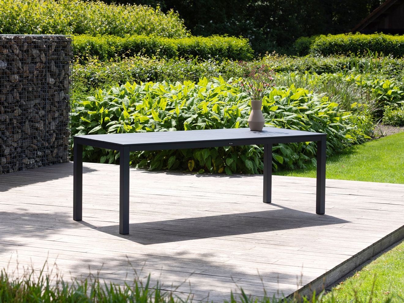 Apple Bee Hawaii/Menzano 220 cm Gartenmöbel-Set 7-teilig stapelbar Grau  Rabatt: 19 %