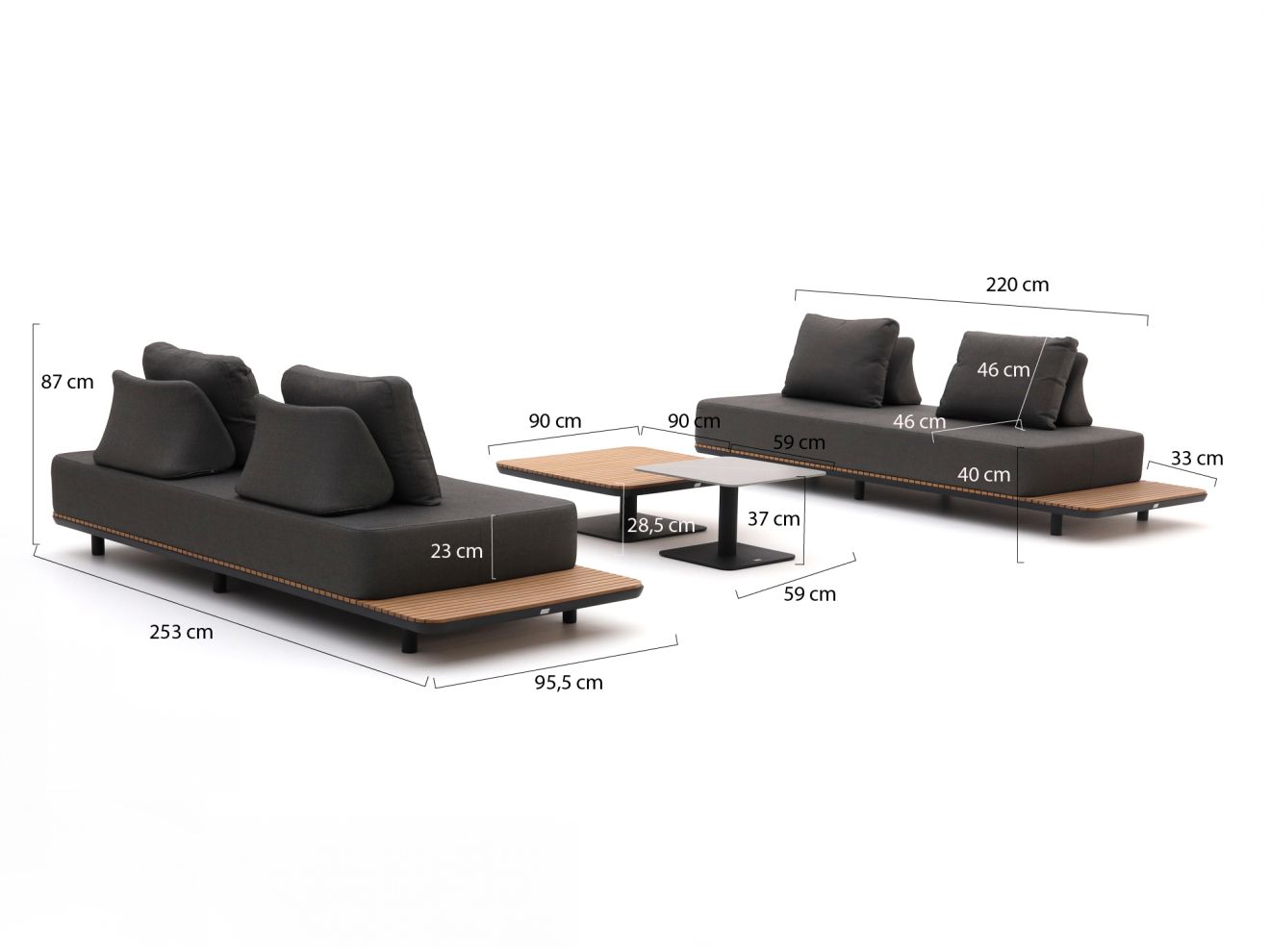 Bellagio San Lupo Lounge-Set 4-teilig Grau 0x0cm Rabatt: 20 %