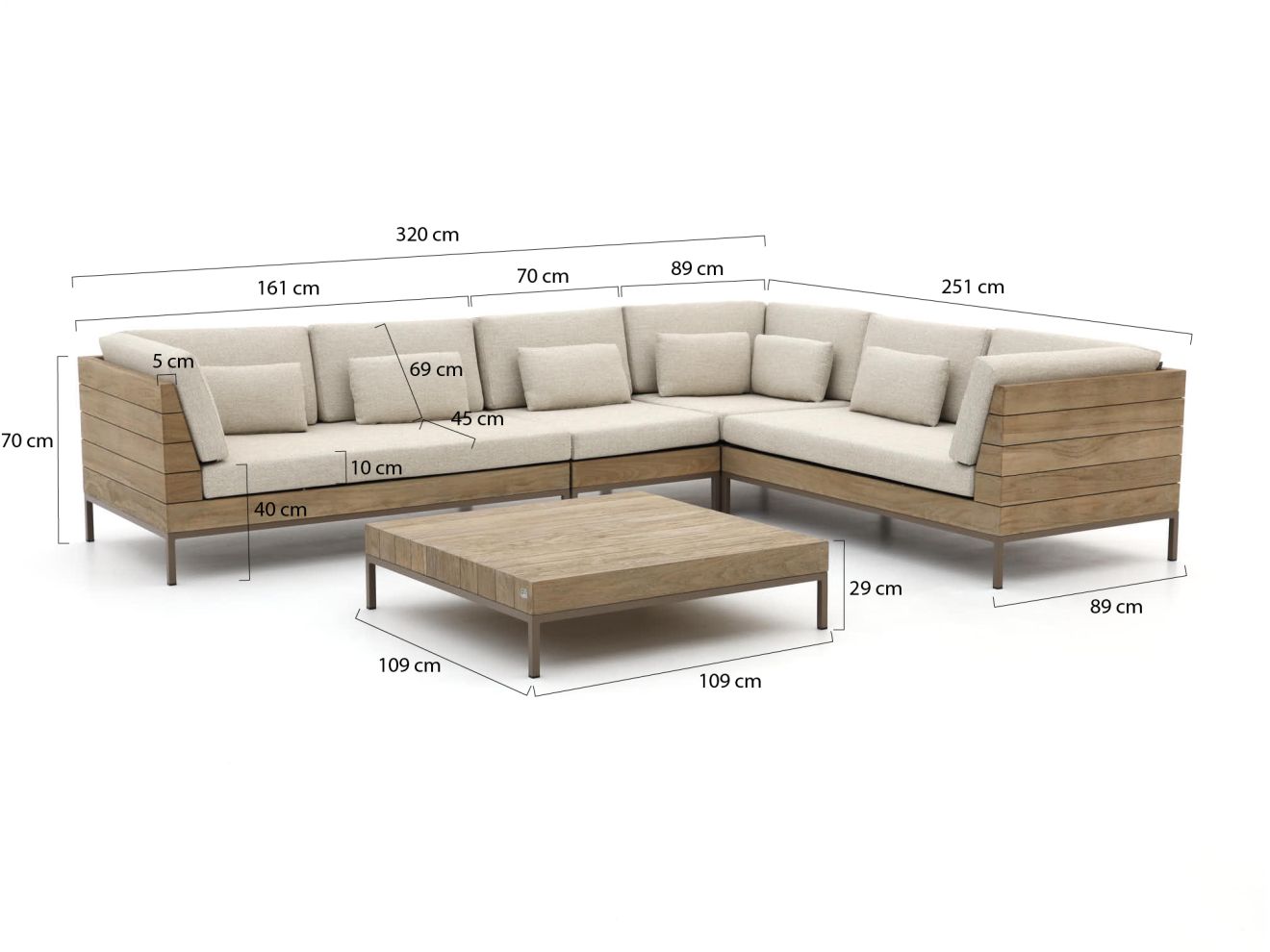 Apple Bee Long Island Ecklounge-Set 5-te...