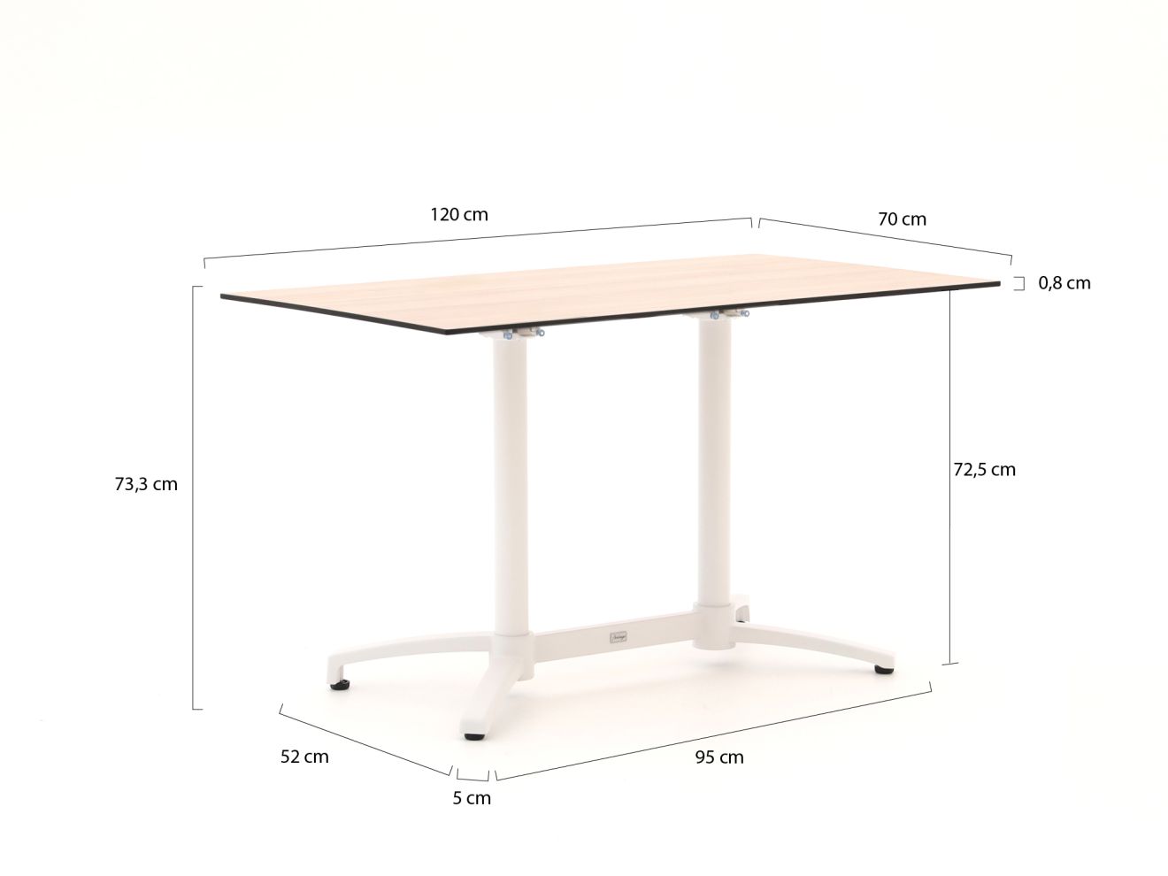 Bellagio Canzo Gartentisch klappbar 120x70x73 cm günstig online kaufen