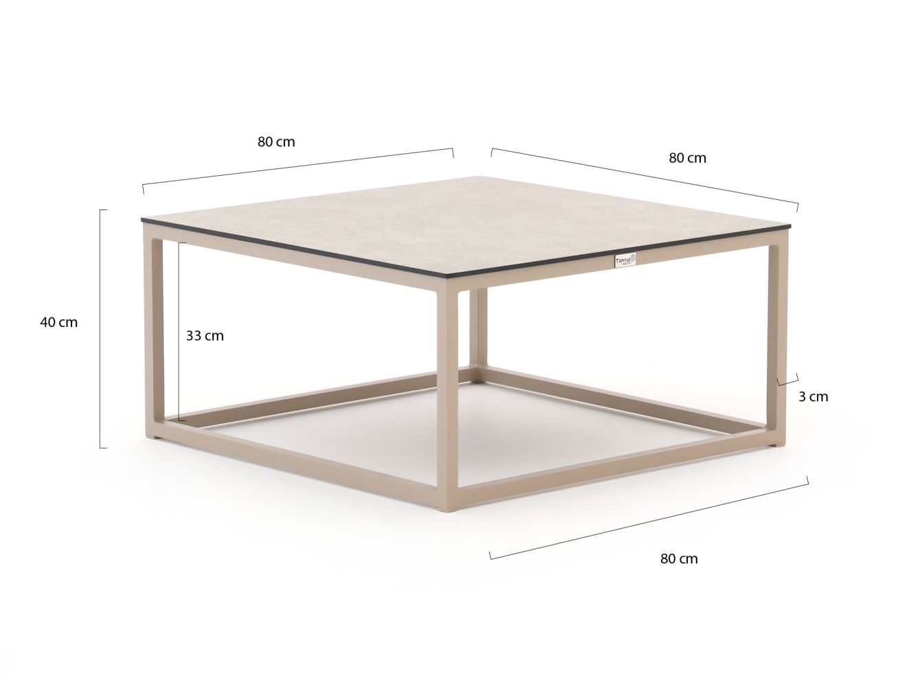 Tierra Outdoor Rio Loungetisch 80x80x40 cm günstig online kaufen