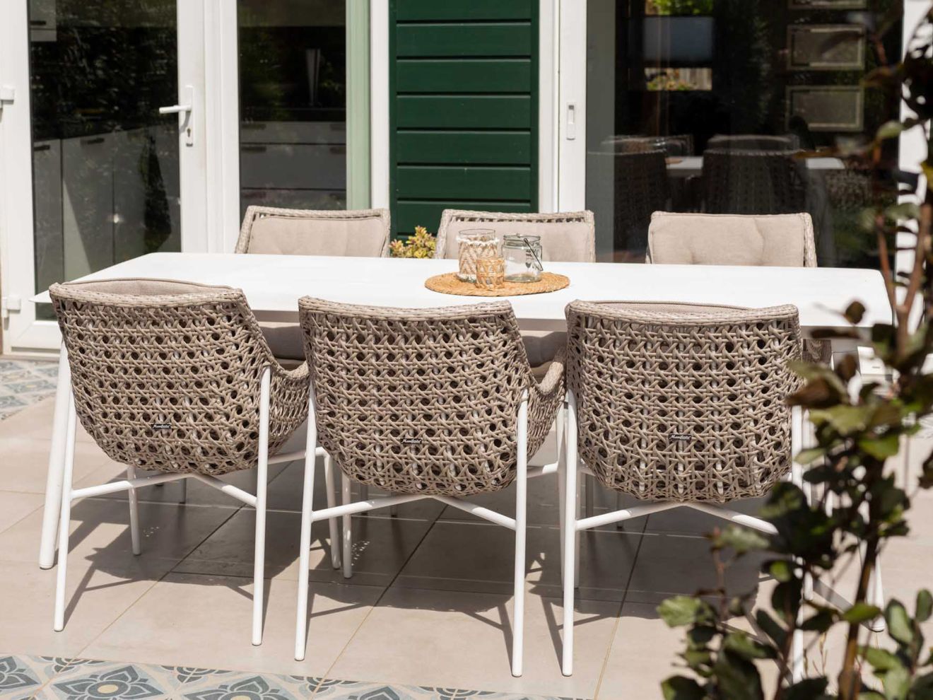 Manifesto Novara/Sora 220 cm Gartenmöbel-Set 7-teilig Weiß  Rabatt: 20 %