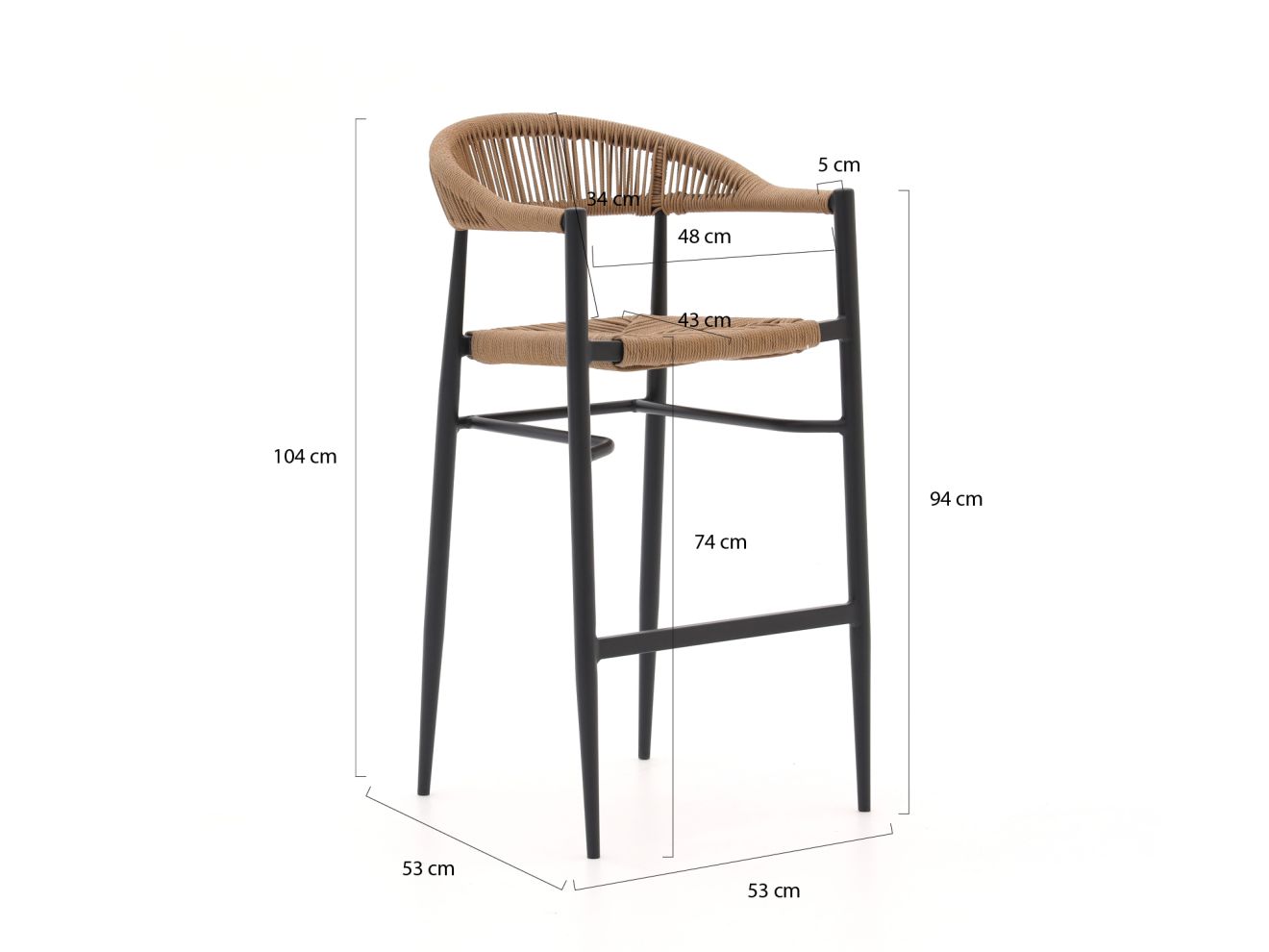 Manifesto Belpasso Barhocker Outdoor stapelbar Grau  Rabatt: 21 %