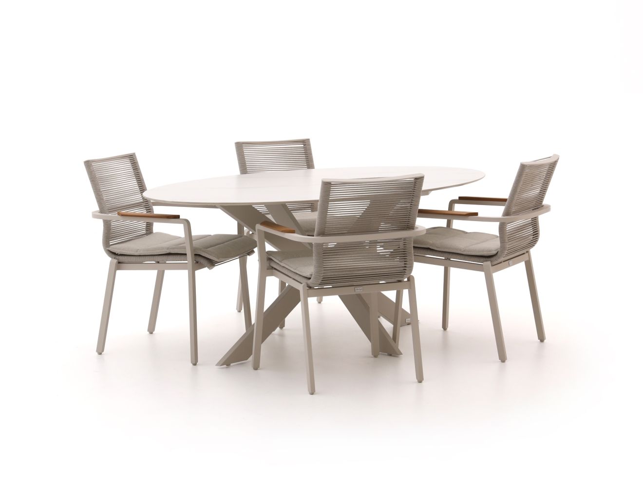 Bellagio Marudo/Furato ellips 200 cm Gartenmöbel-Set 5-teilig stapelbar günstig online kaufen