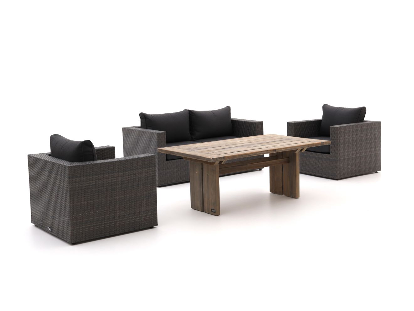 Forza Barolo/ROUGH-L 160 cm Esstisch Lounge-Set 4-teilig günstig online kaufen
