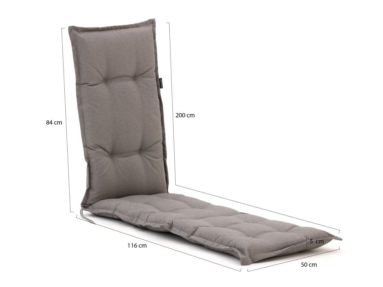 Madison Deckchairauflage 200x50  cm Grau 200x50cm Rabatt: 19 %