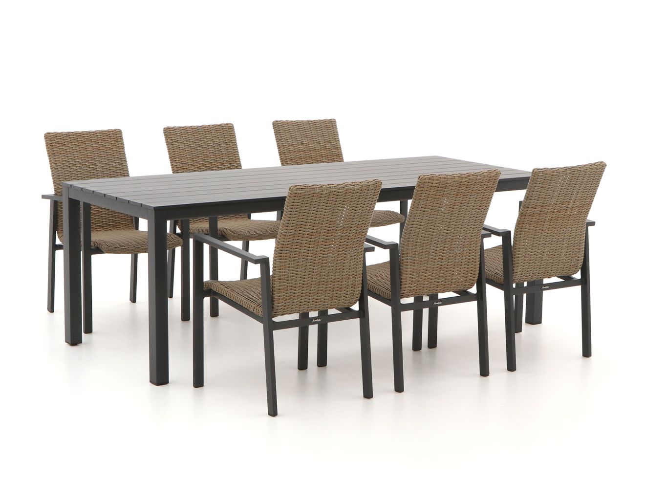 Manifesto Villongo/Menzano 220 cm Gartenmöbel-Set 7-teilig stapelbar günstig online kaufen