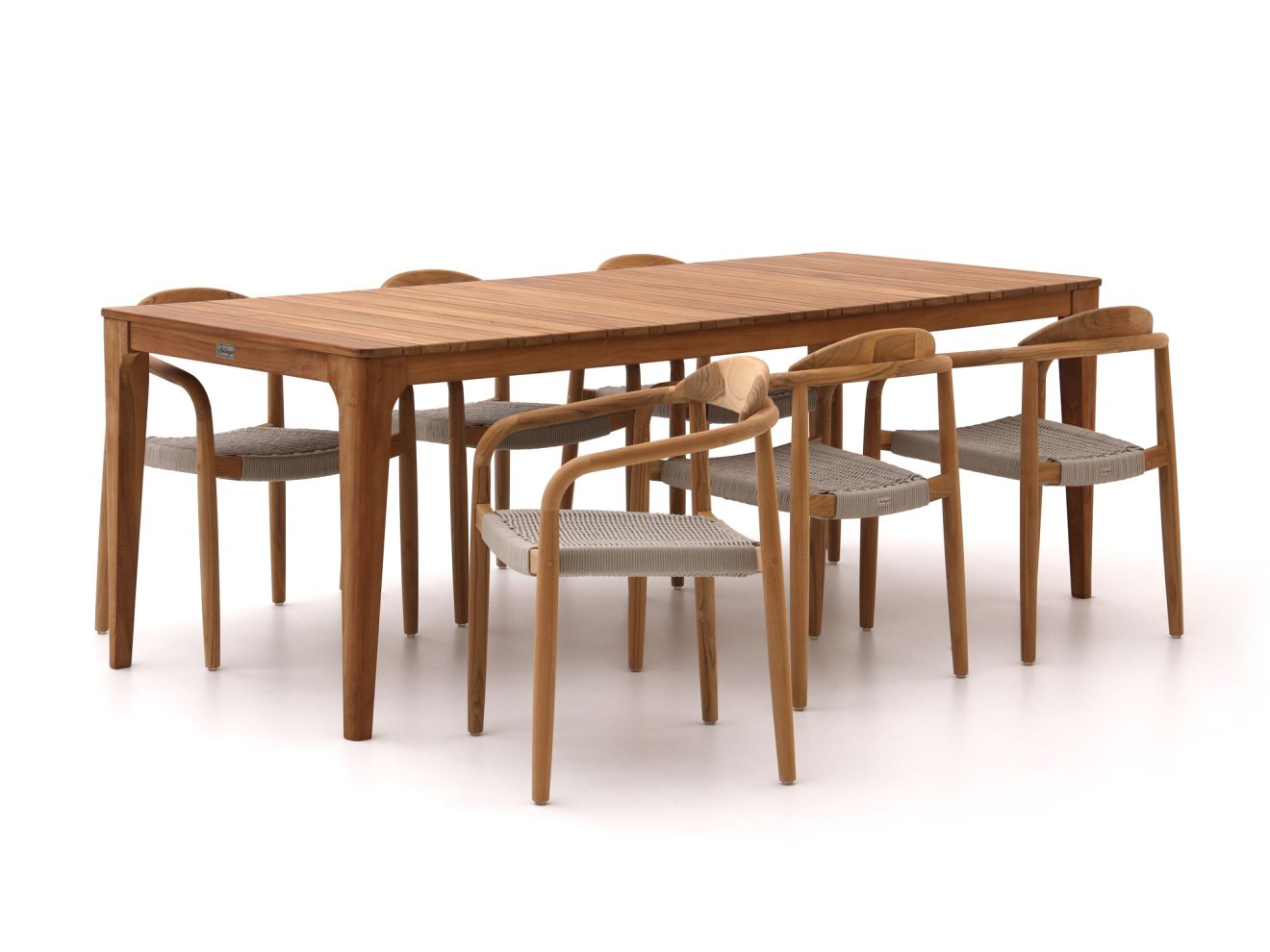 Bellagio Berbaro/Bruca 220 cm Gartenmöbel-Set 7-Teilig Stapelbar Grau