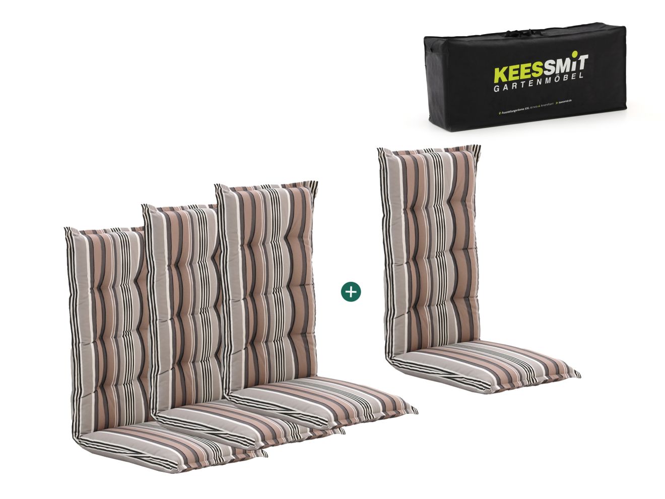 Madison 4er Hochleher Auflagen Set Grau  Rabatt: 30 %