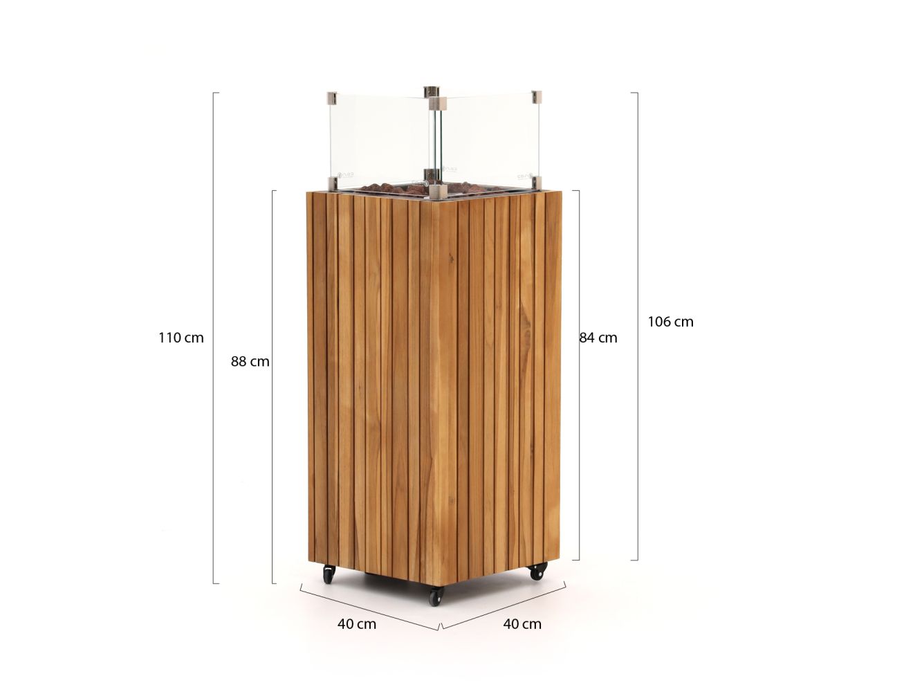 Cosipillar Square Feuersäule 40x40x110 cm günstig online kaufen