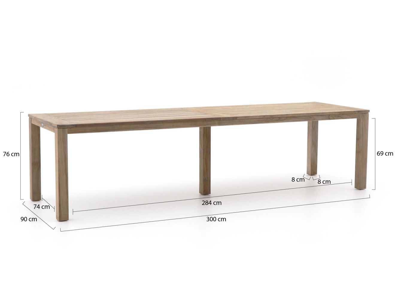 ROUGH-S Gartentisch 300x90x76 cm günstig online kaufen