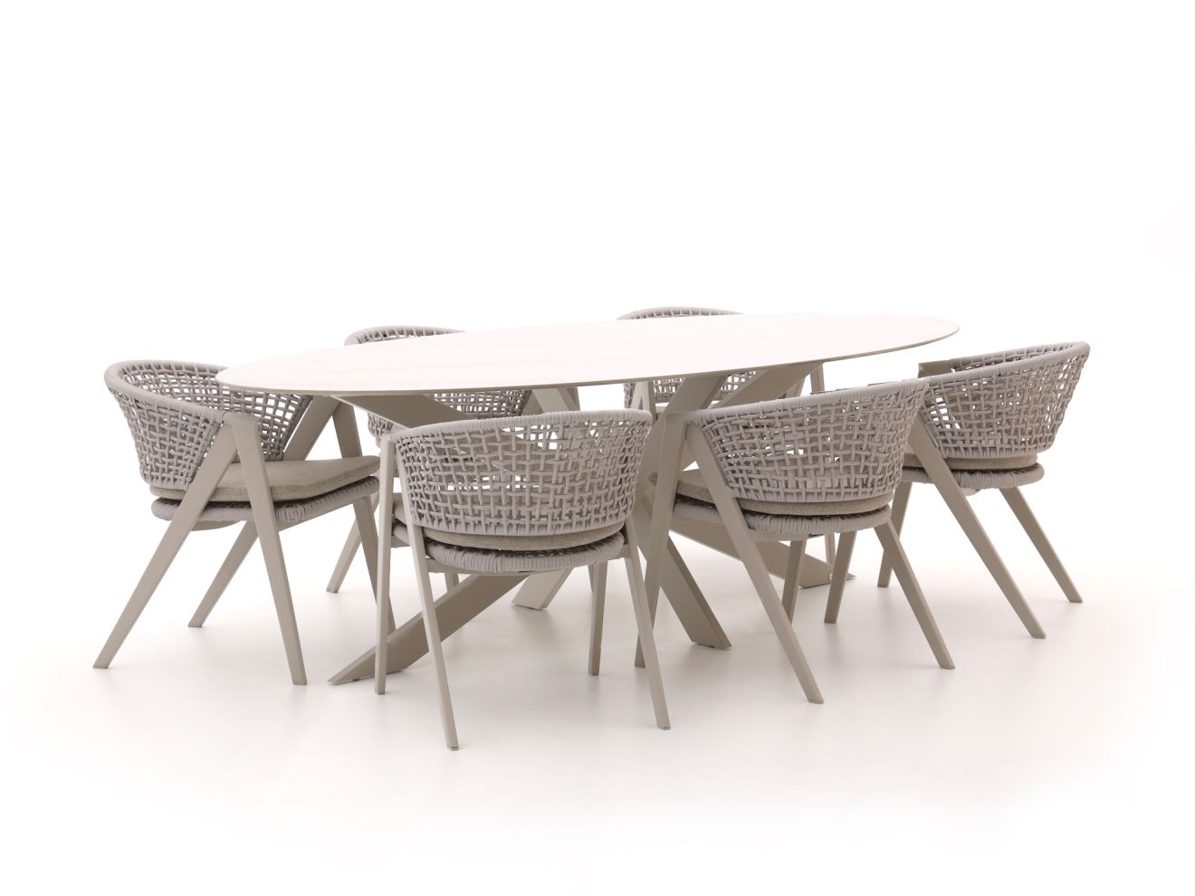 Bellagio Valsecca/Furato ellips 240 cm Gartenmöbel-Set 7-teilig günstig online kaufen